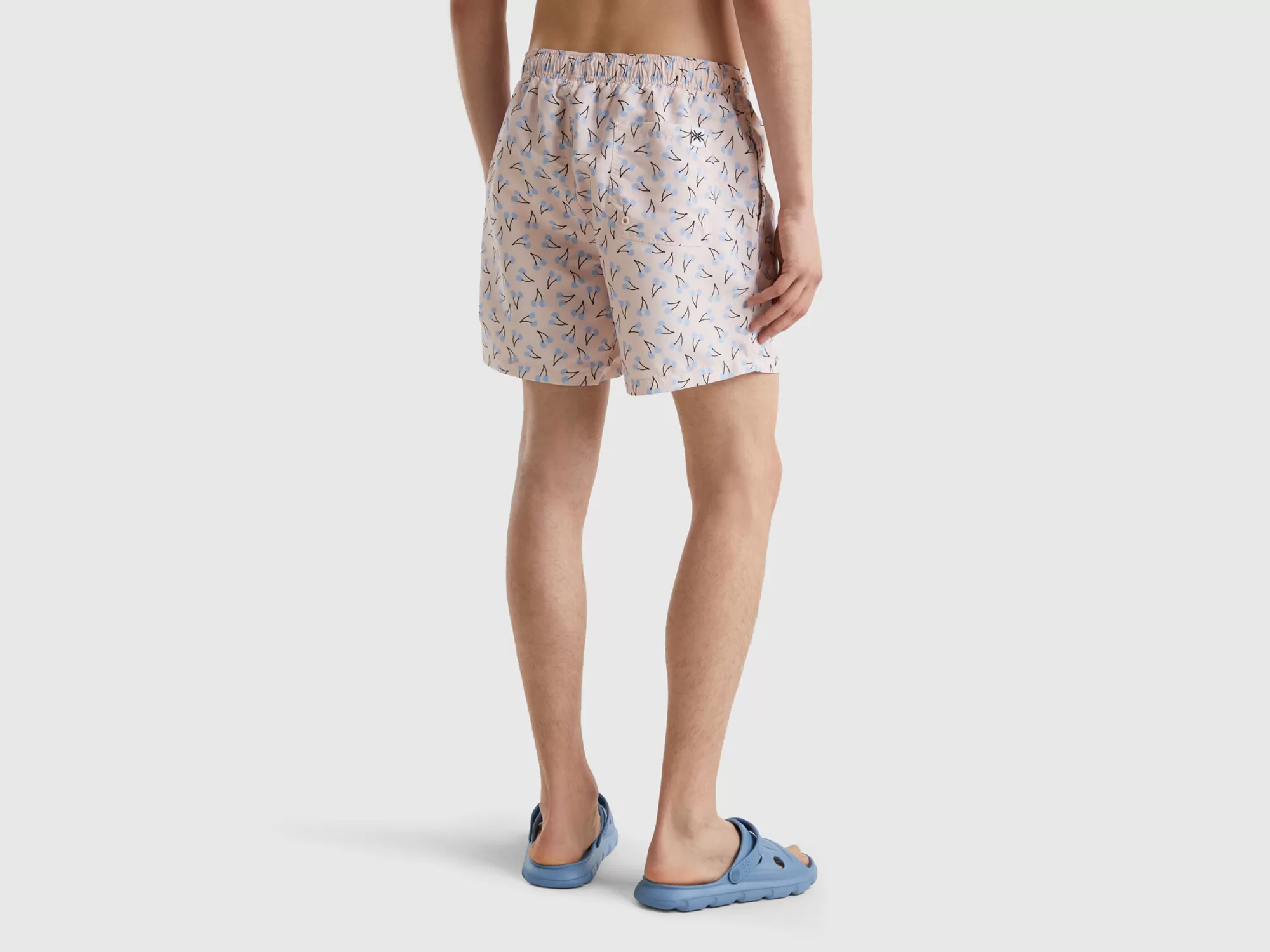 Benetton Boxer Rosa Claro Con Estampado De Cerezas-Hombre Banadores Y Ropa De Playa