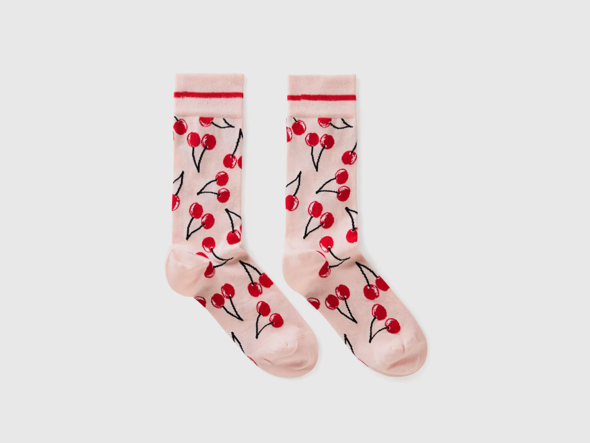 Benetton Calcetines Con Estampado De Cerezas Rojas-Hombre Accesorios Y Calzado