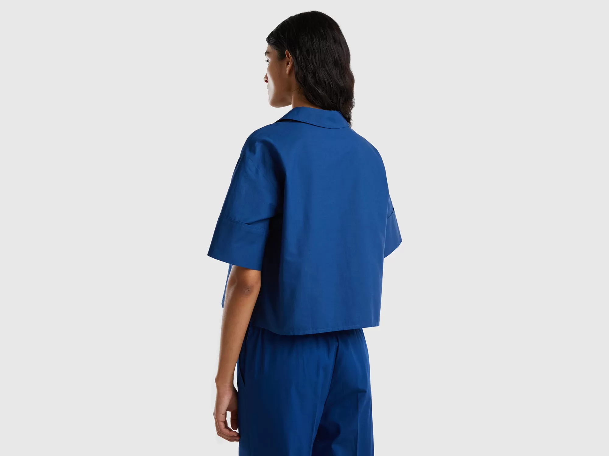 Benetton Camisa Con Encaje Suizo-Mujer Camisas Y Blusas