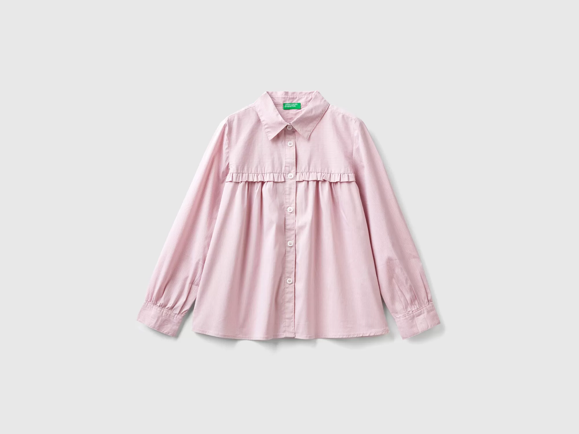 Benetton Camisa Con Volantes En El Canesu-Niños Camisetas Y Camisas