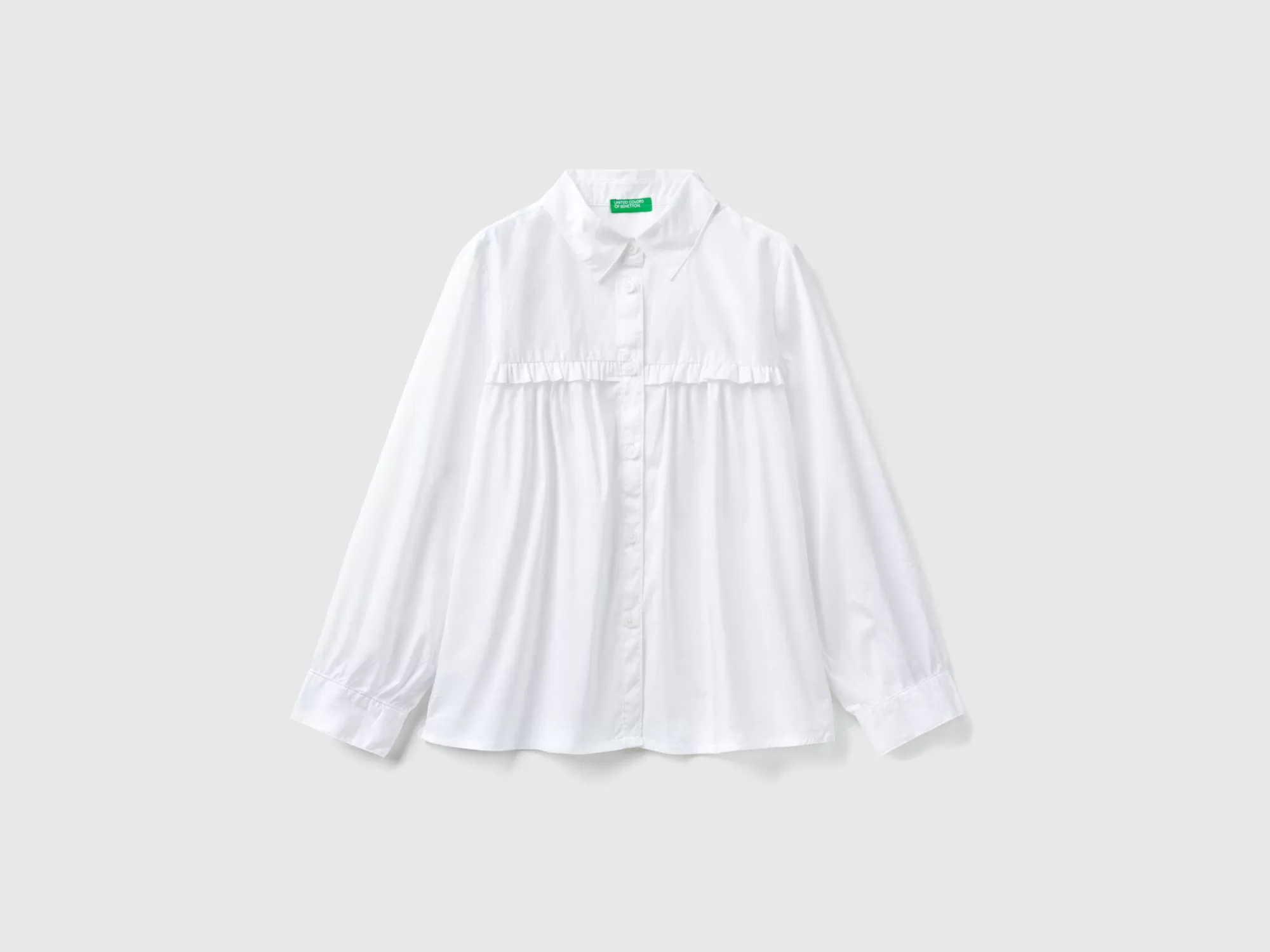 Benetton Camisa Con Volantes En El Canesu-Niños Camisetas Y Camisas