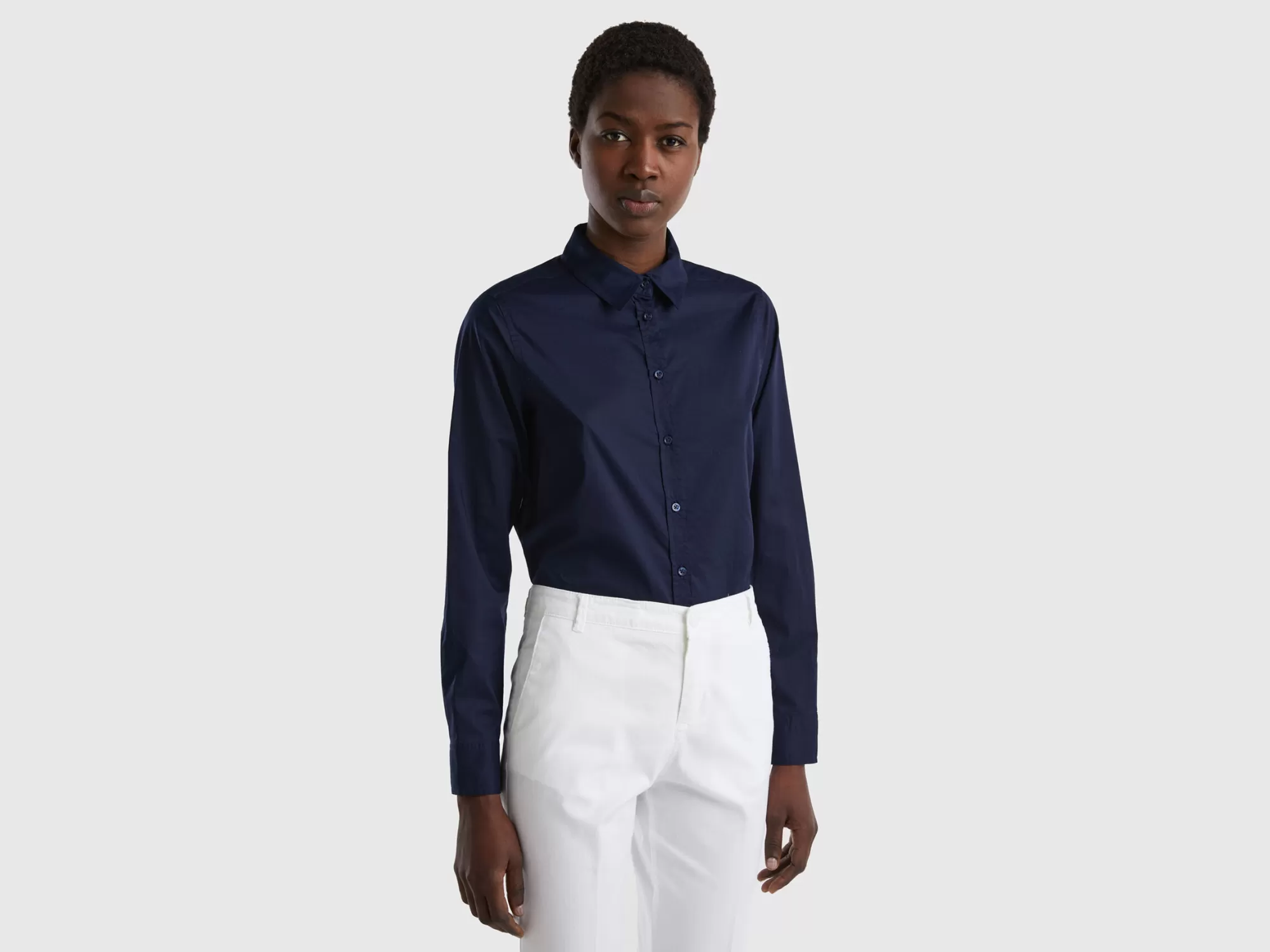 Benetton Camisa De Algodón Ligero-Mujer Camisas Y Blusas