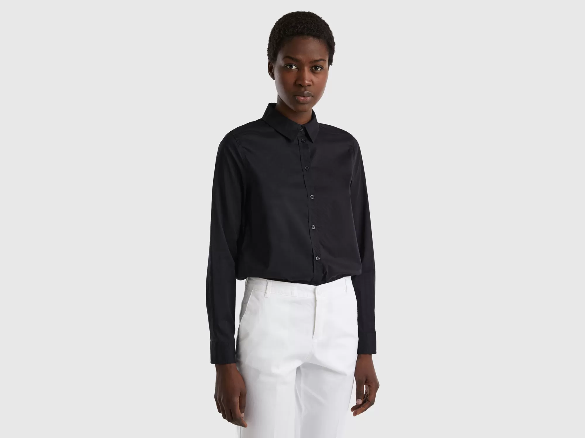 Benetton Camisa De Algodón Ligero-Mujer Camisas Y Blusas