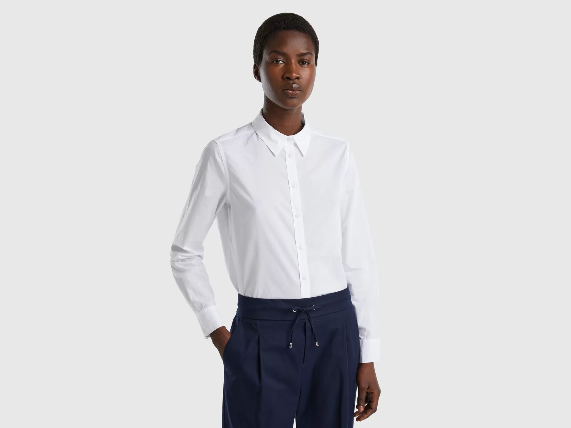 Benetton Camisa De Algodón Ligero-Mujer Camisas Y Blusas