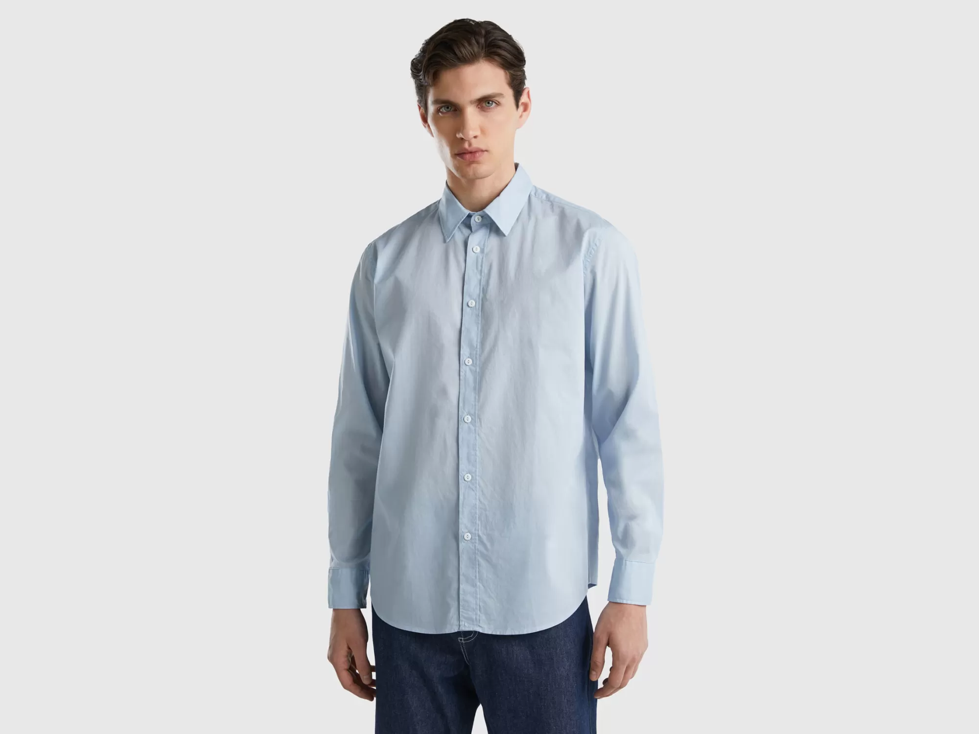 Benetton Camisa De Algodón Ligero-Hombre Camisas