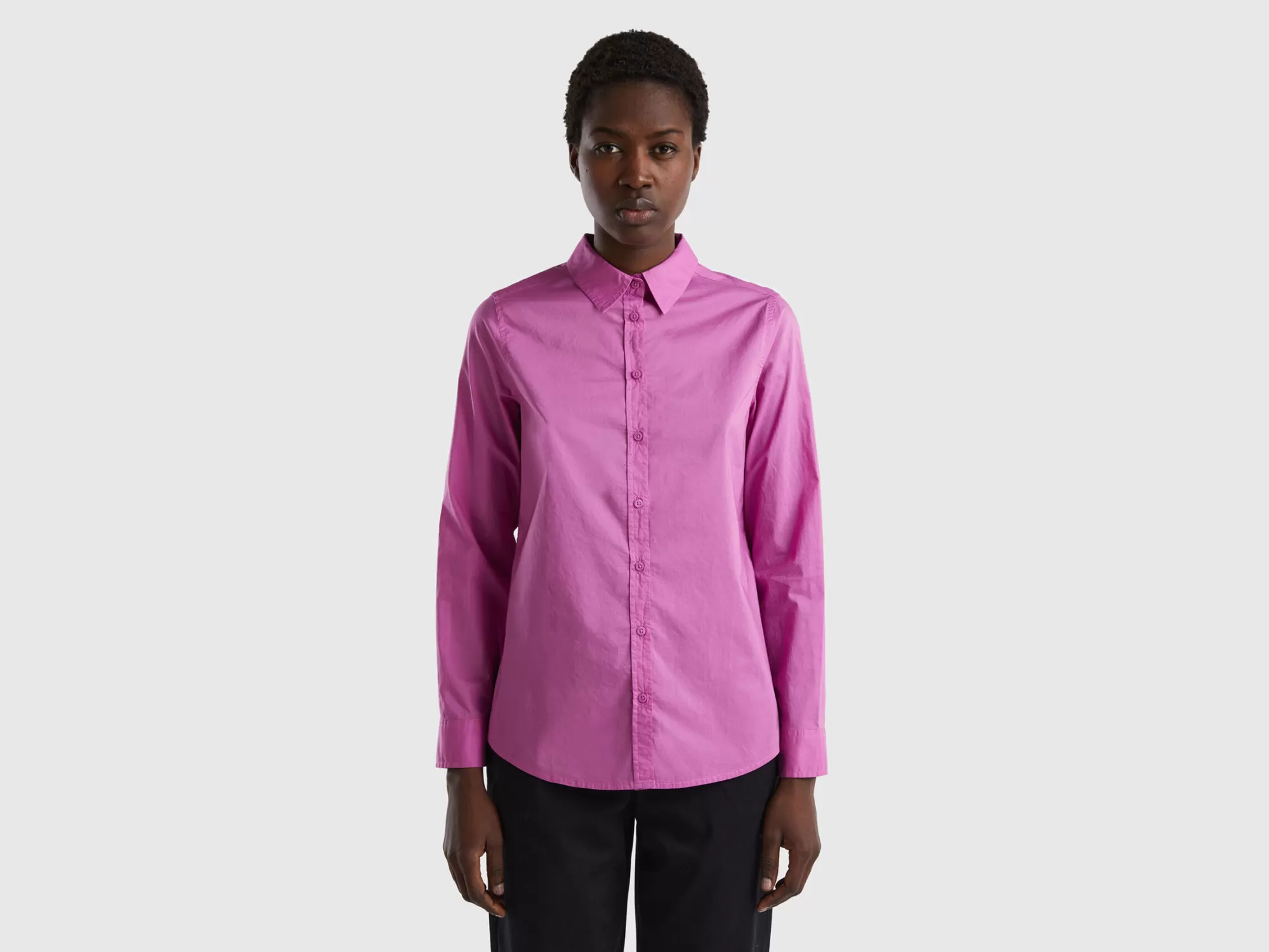 Benetton Camisa De Algodón Ligero-Mujer Camisas Y Blusas