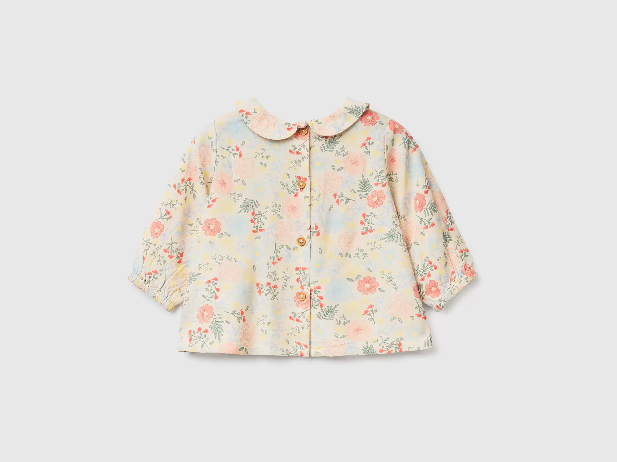 Benetton Camisa De Flores De Viscosa Sostenible-Niños Camisas Y Polos