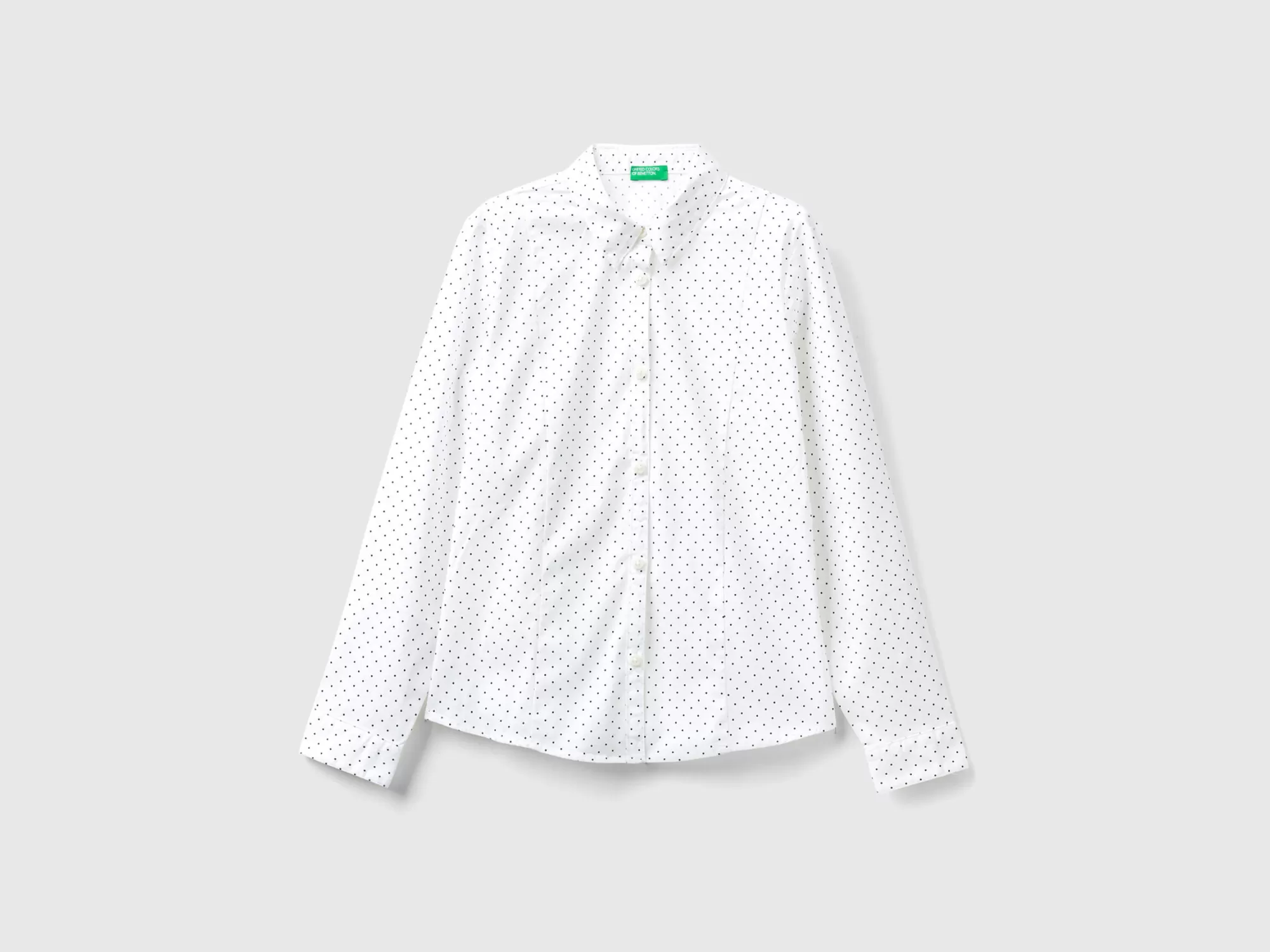 Benetton Camisa De Lunares De Algodón Elastico Mixto-Niños Camisetas Y Camisas