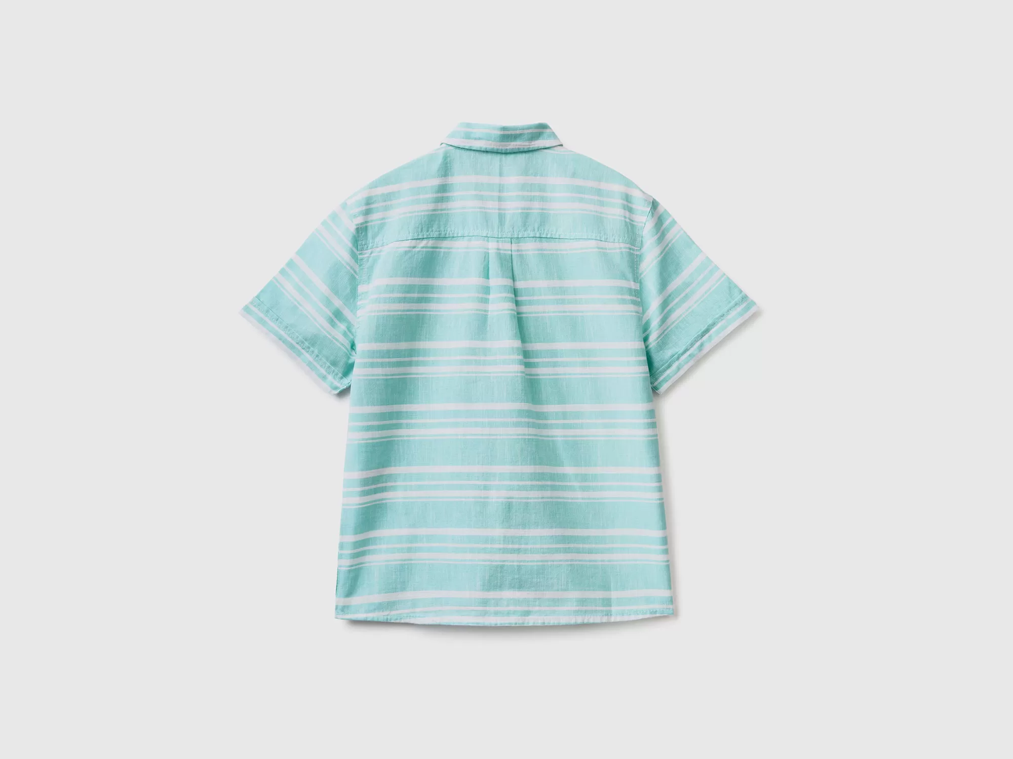 Benetton Camisa De Manga Corta De Rayas-Niños Camisetas Y Camisas