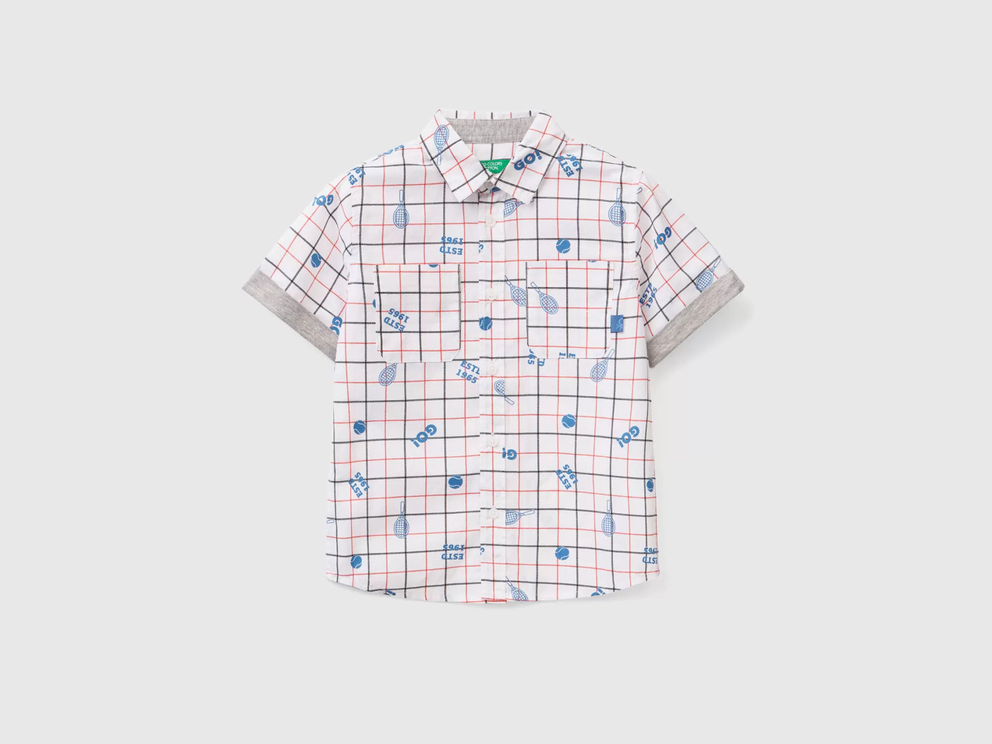 Benetton Camisa De Manga Corta Estampada-Niños Camisetas Y Camisas