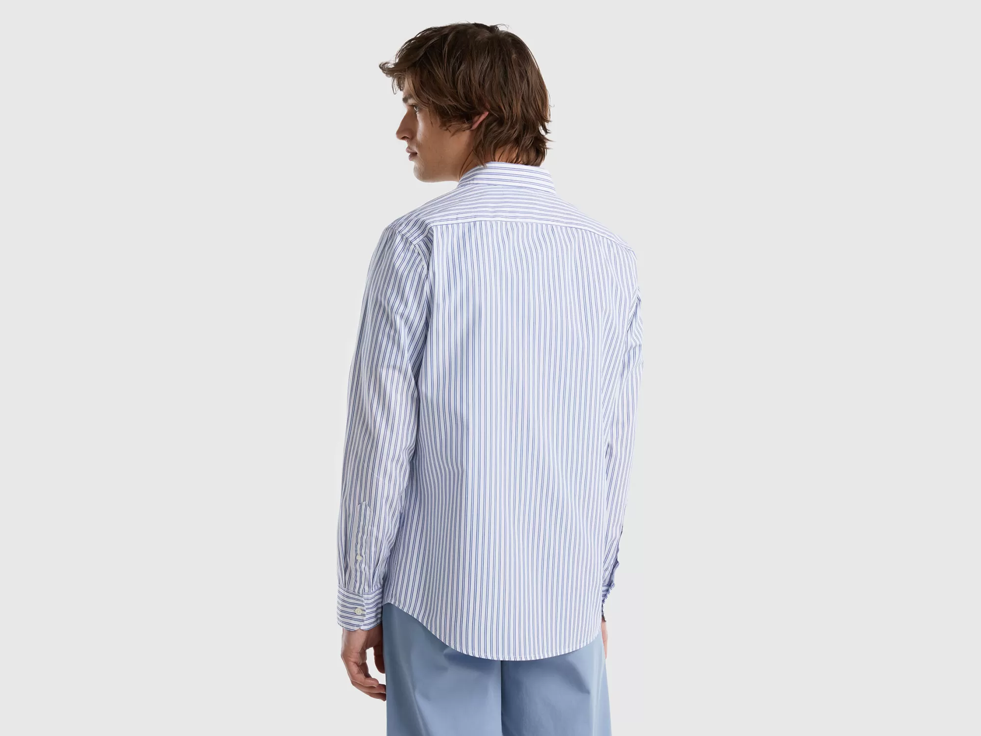 Benetton Camisa Estampada De 100 % Algodón Organico-Hombre Camisas