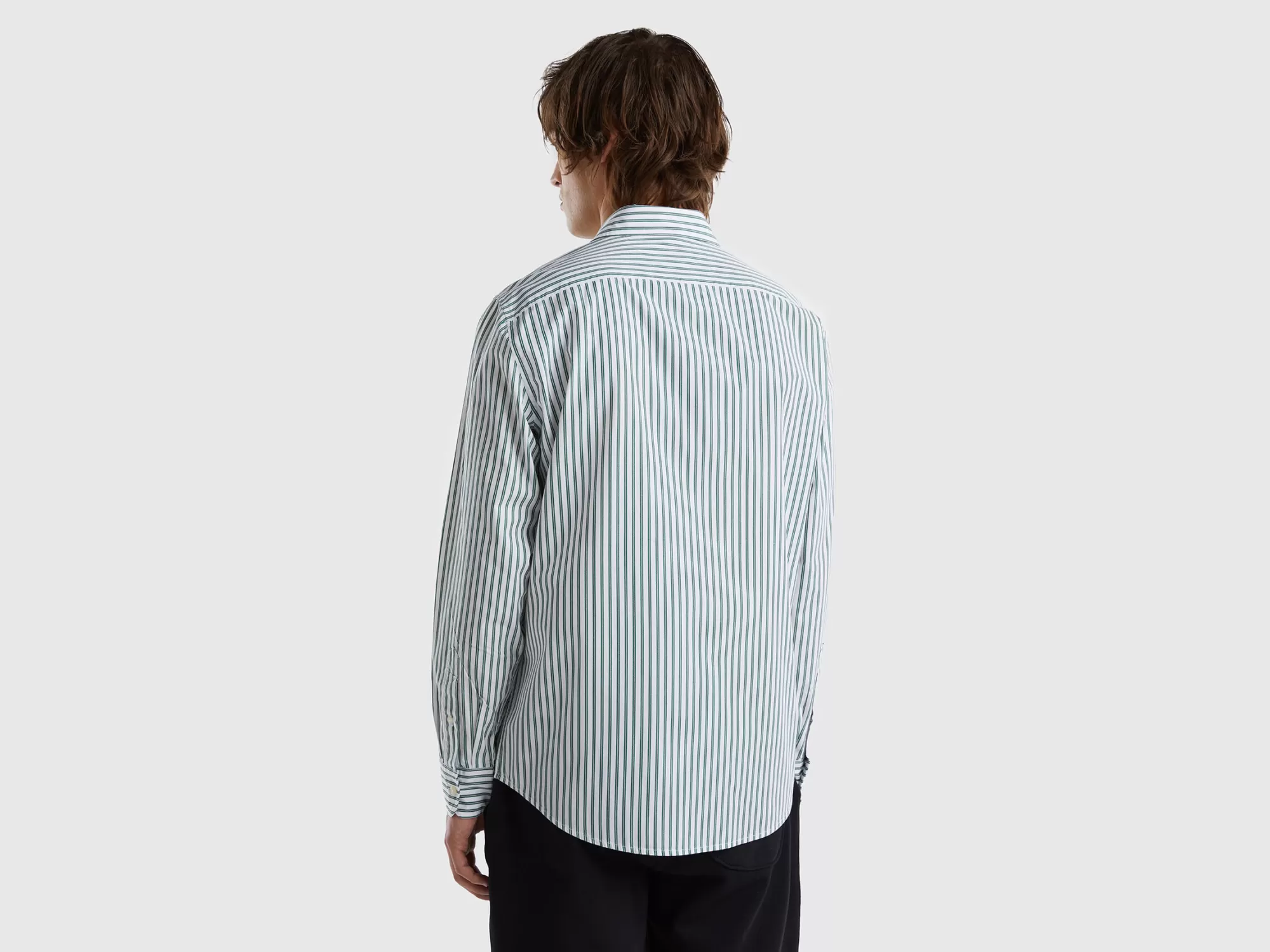 Benetton Camisa Estampada De 100 % Algodón Organico-Hombre Camisas