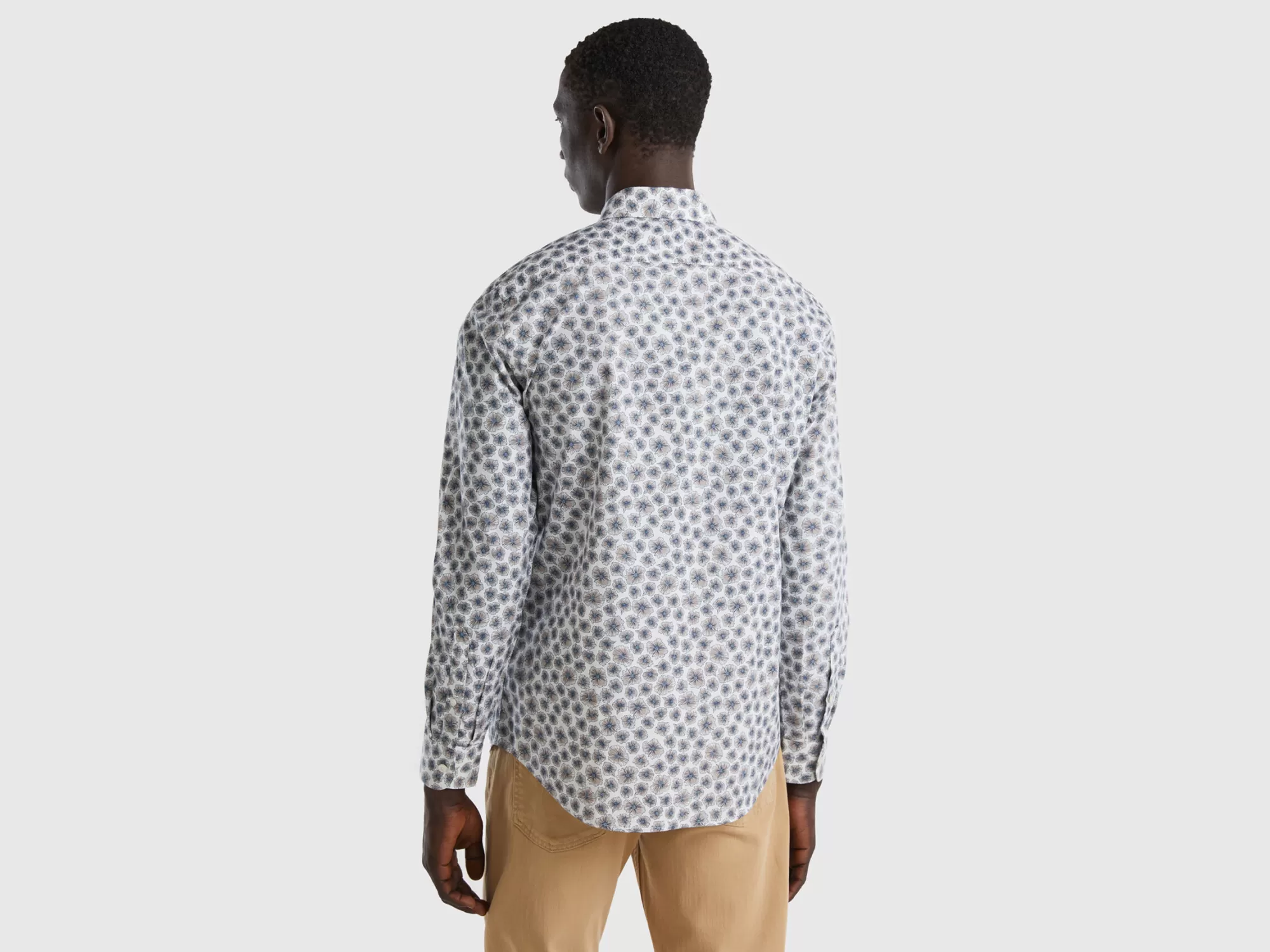 Benetton Camisa Estampada Slim Fit-Hombre Camisas