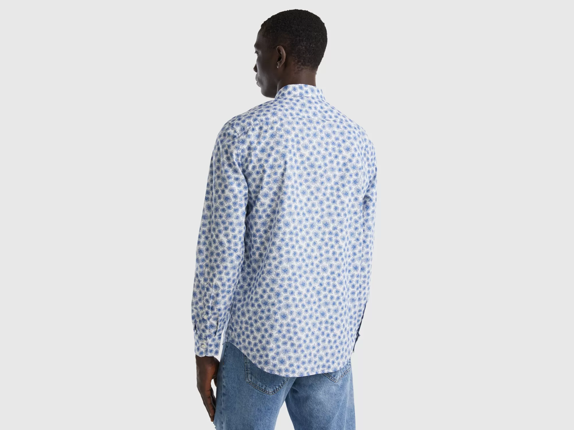 Benetton Camisa Estampada Slim Fit-Hombre Camisas