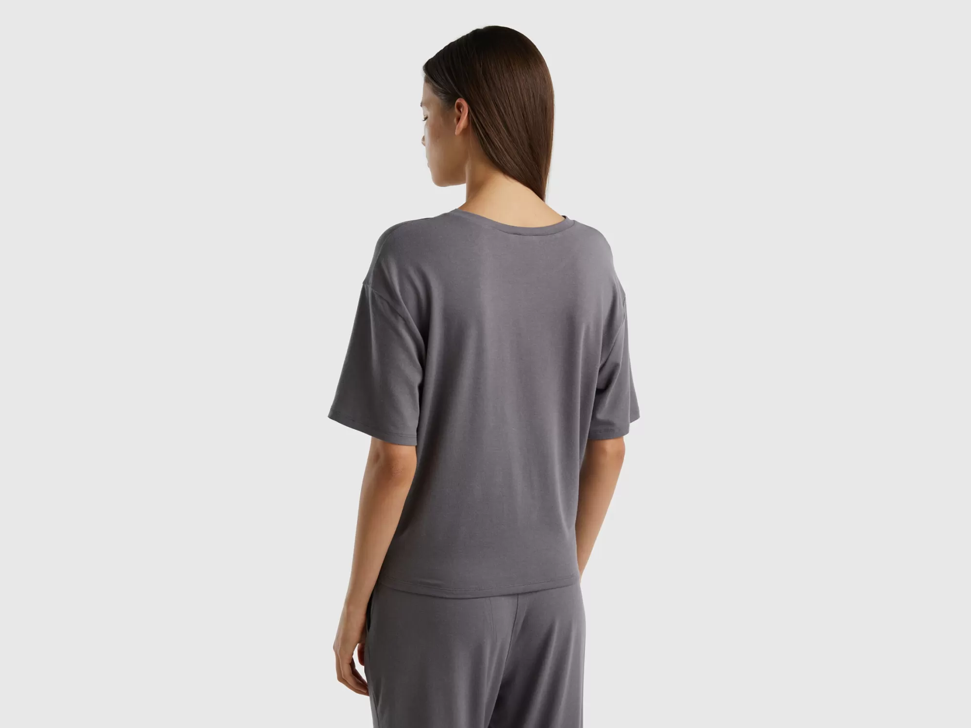 Benetton Camisa Fluida Con Nudo-Mujer Loungewear