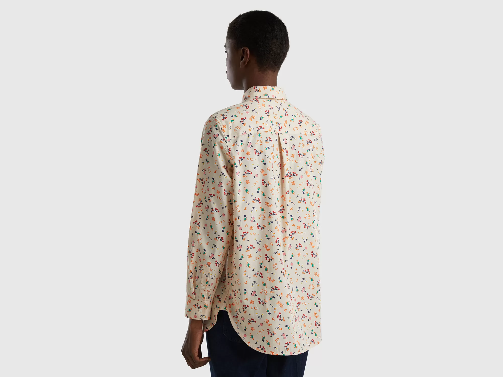 Benetton Camisa Holgada Estampada-Mujer Camisas Y Blusas