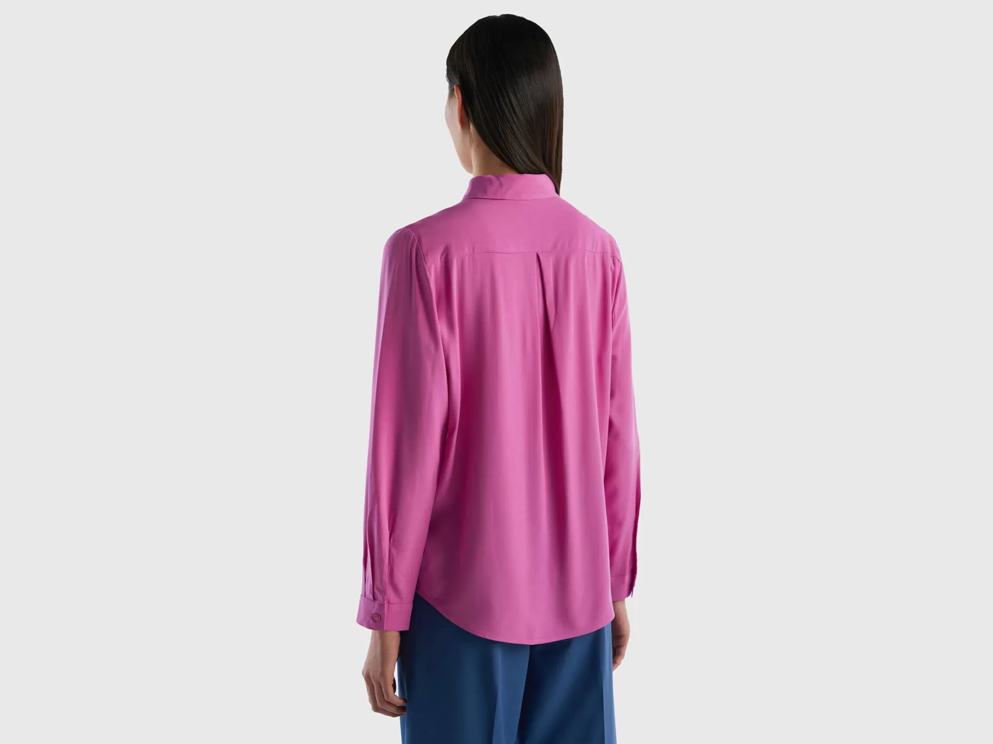 Benetton Camisa Regular Fit De Viscosa Sostenible-Mujer Camisas Y Blusas