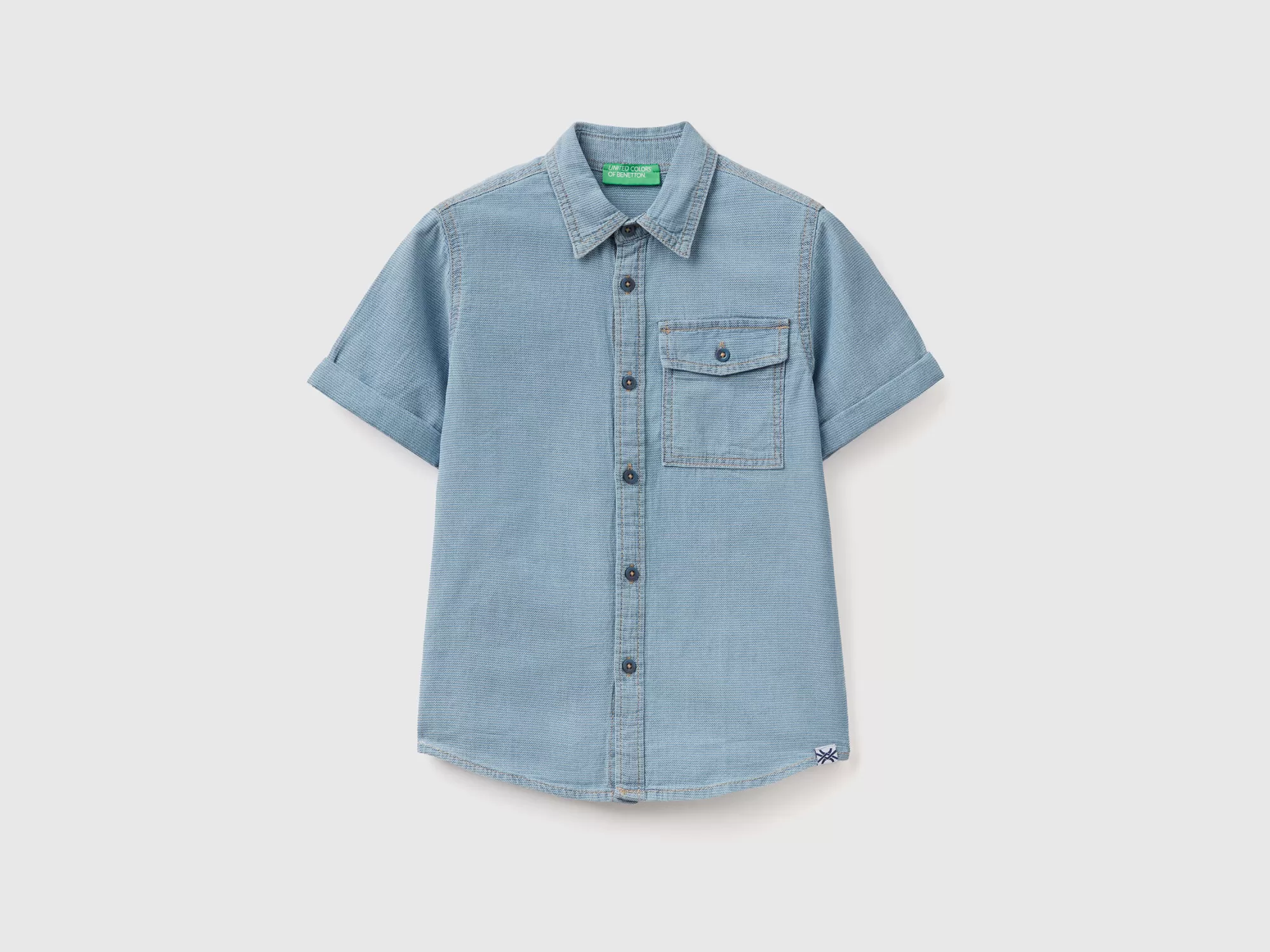 Benetton Camisa Vaquera Ligera-Niños Camisetas Y Camisas