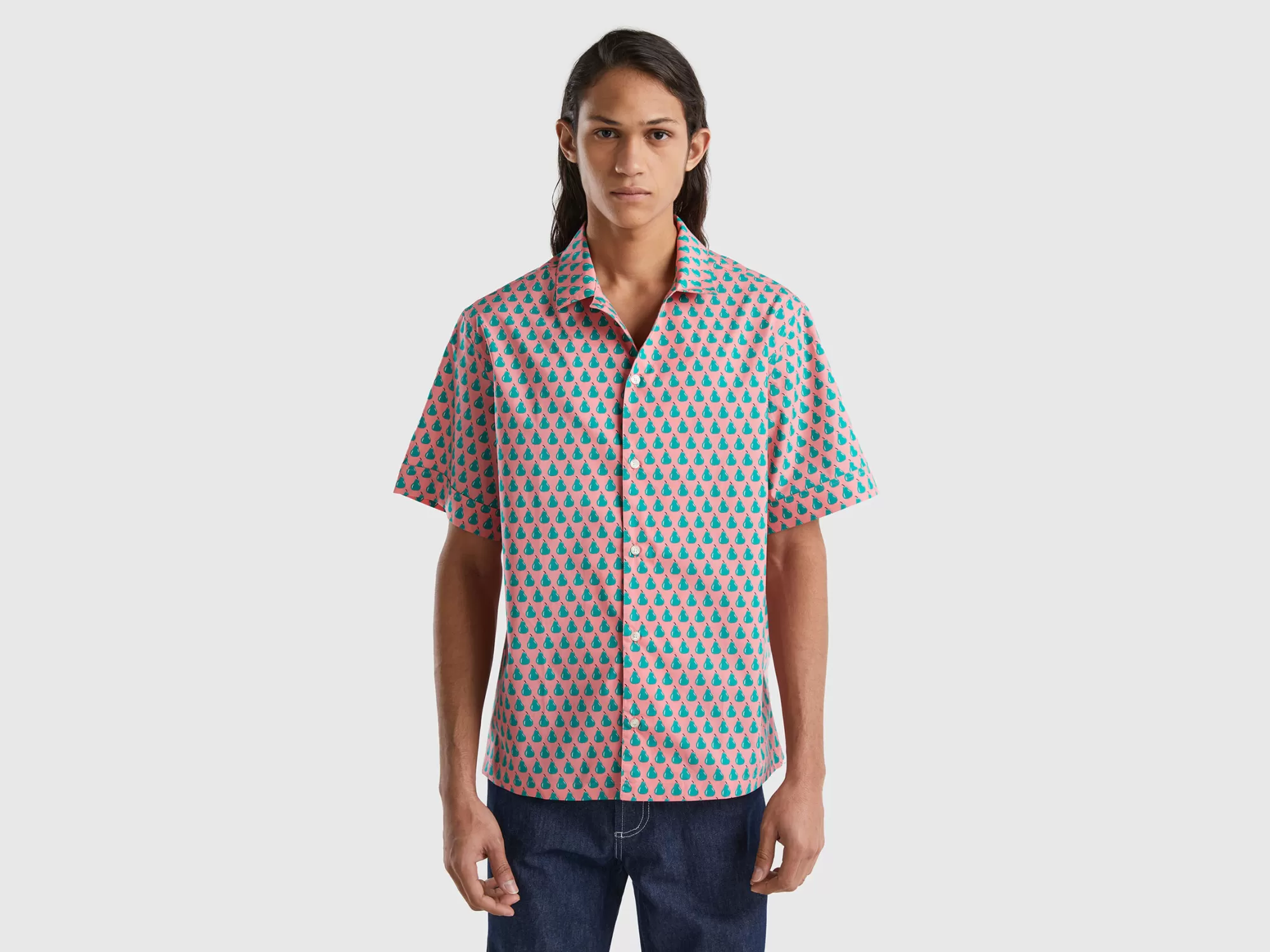 Benetton Camisacon Estampado De Peras-Hombre Camisas