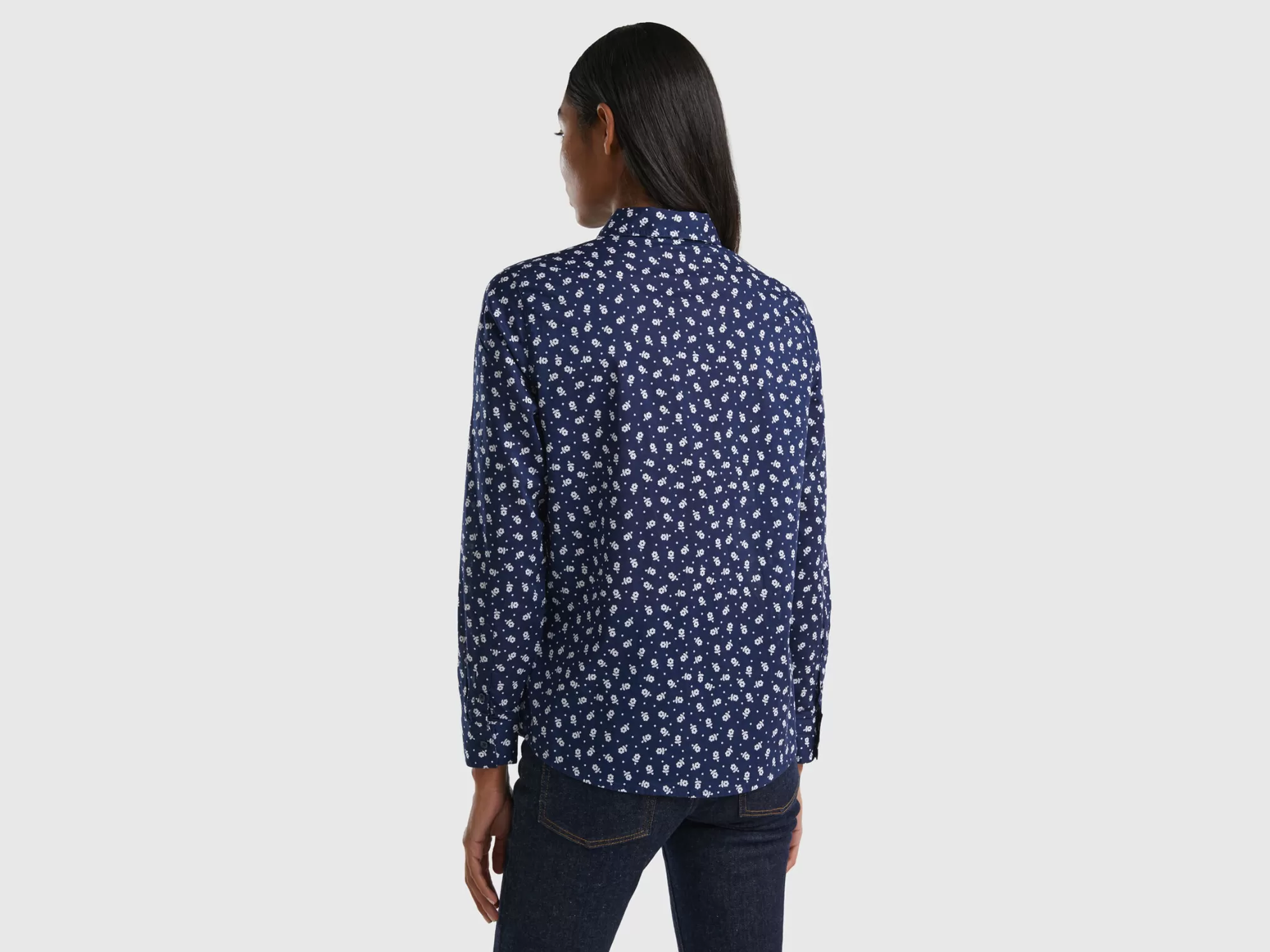 Benetton Camisade Flores-Mujer Camisas Y Blusas