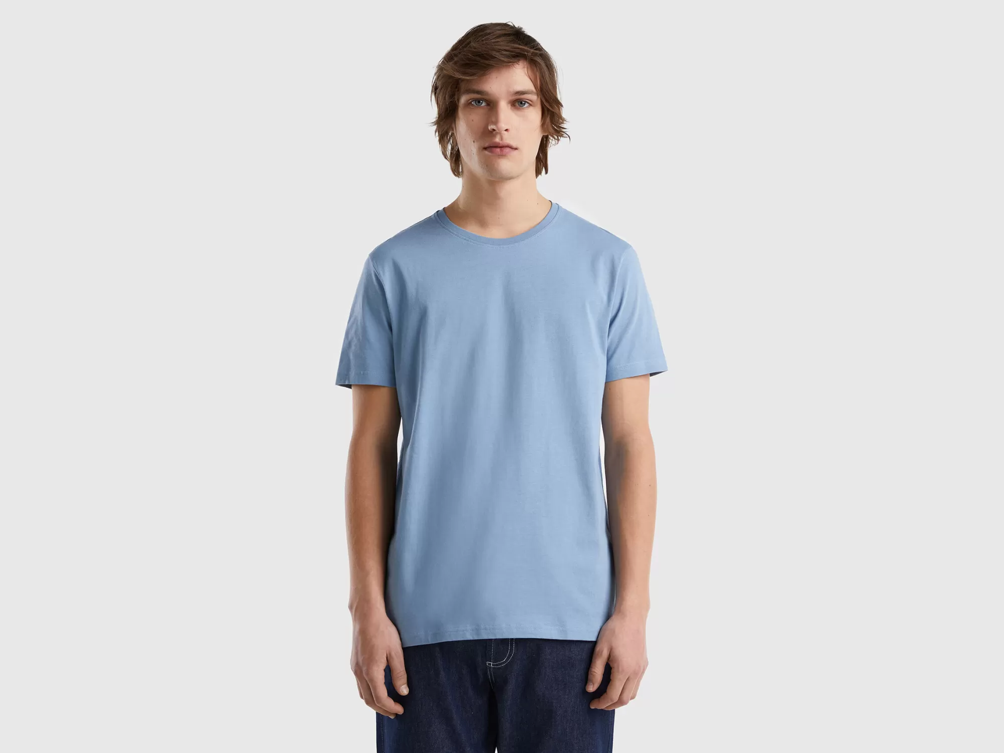 Benetton Camiseta Azul Air Force-Hombre Camisetas