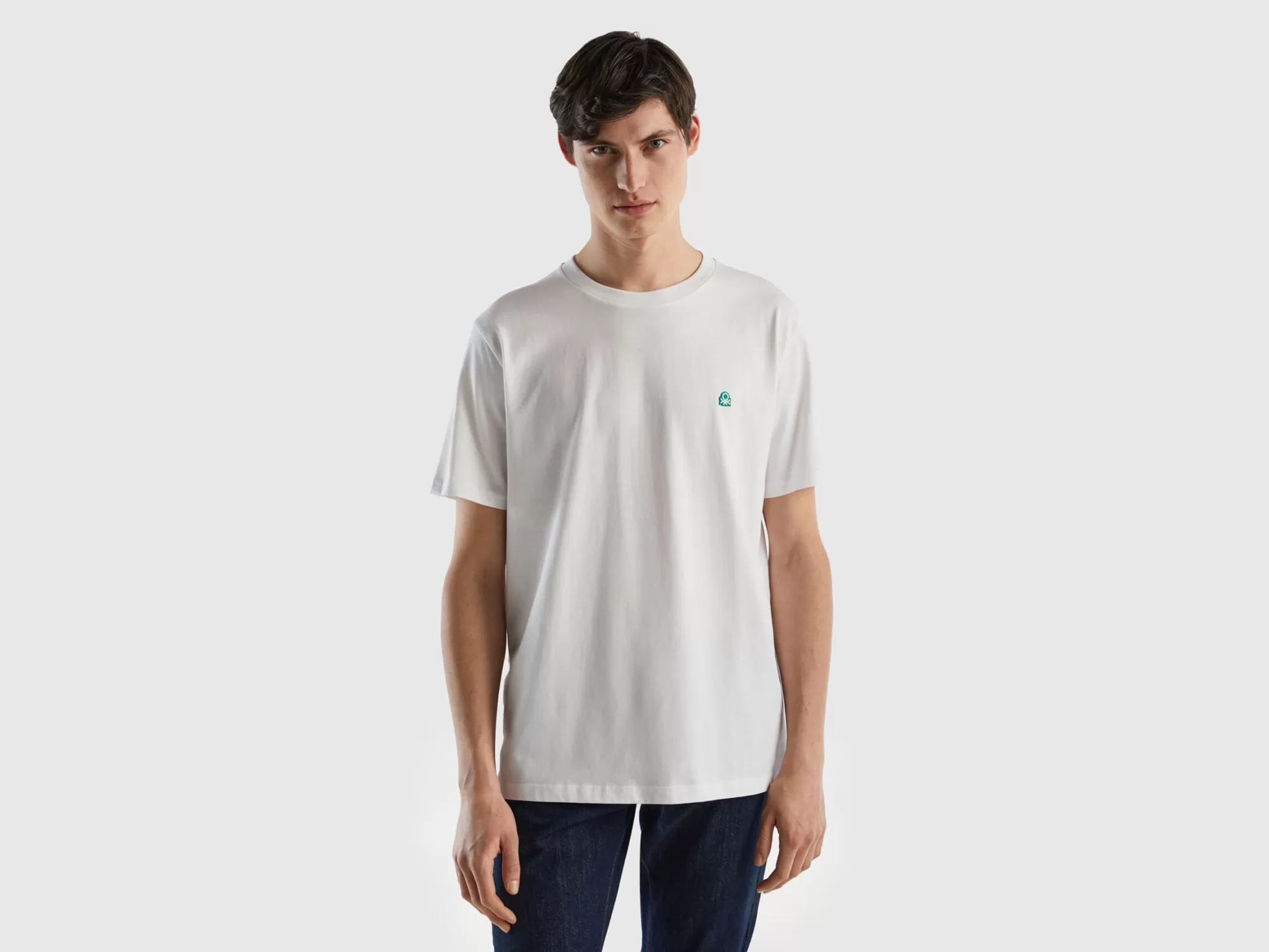 Benetton Camiseta Basica De 100 % Algodón Organico-Hombre Camisetas