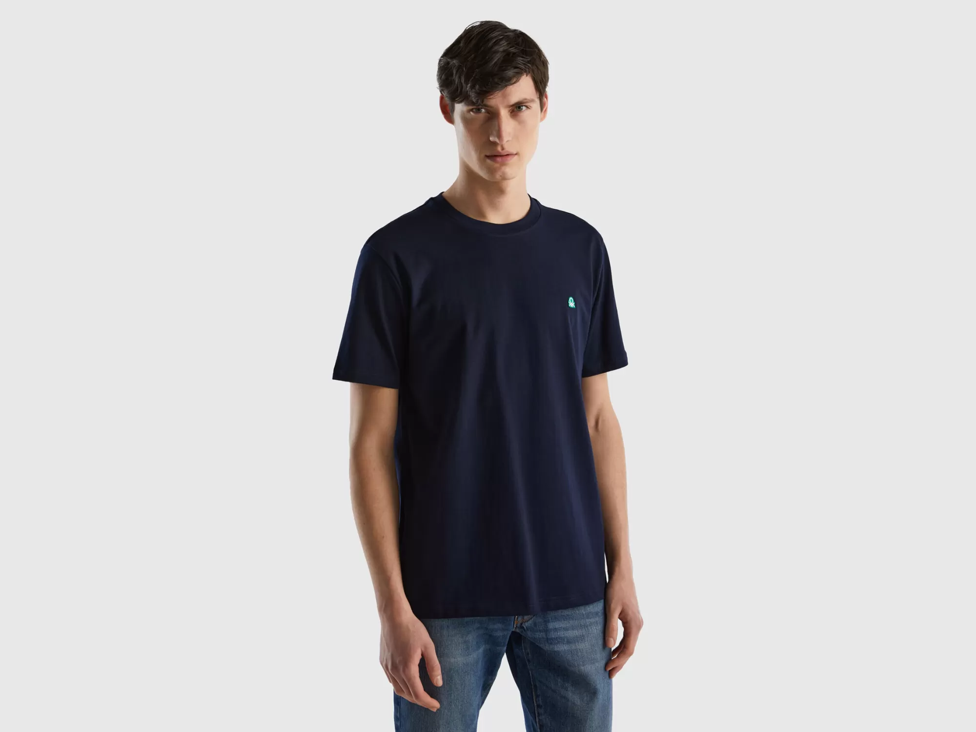 Benetton Camiseta Basica De 100 % Algodón Organico-Hombre Camisetas