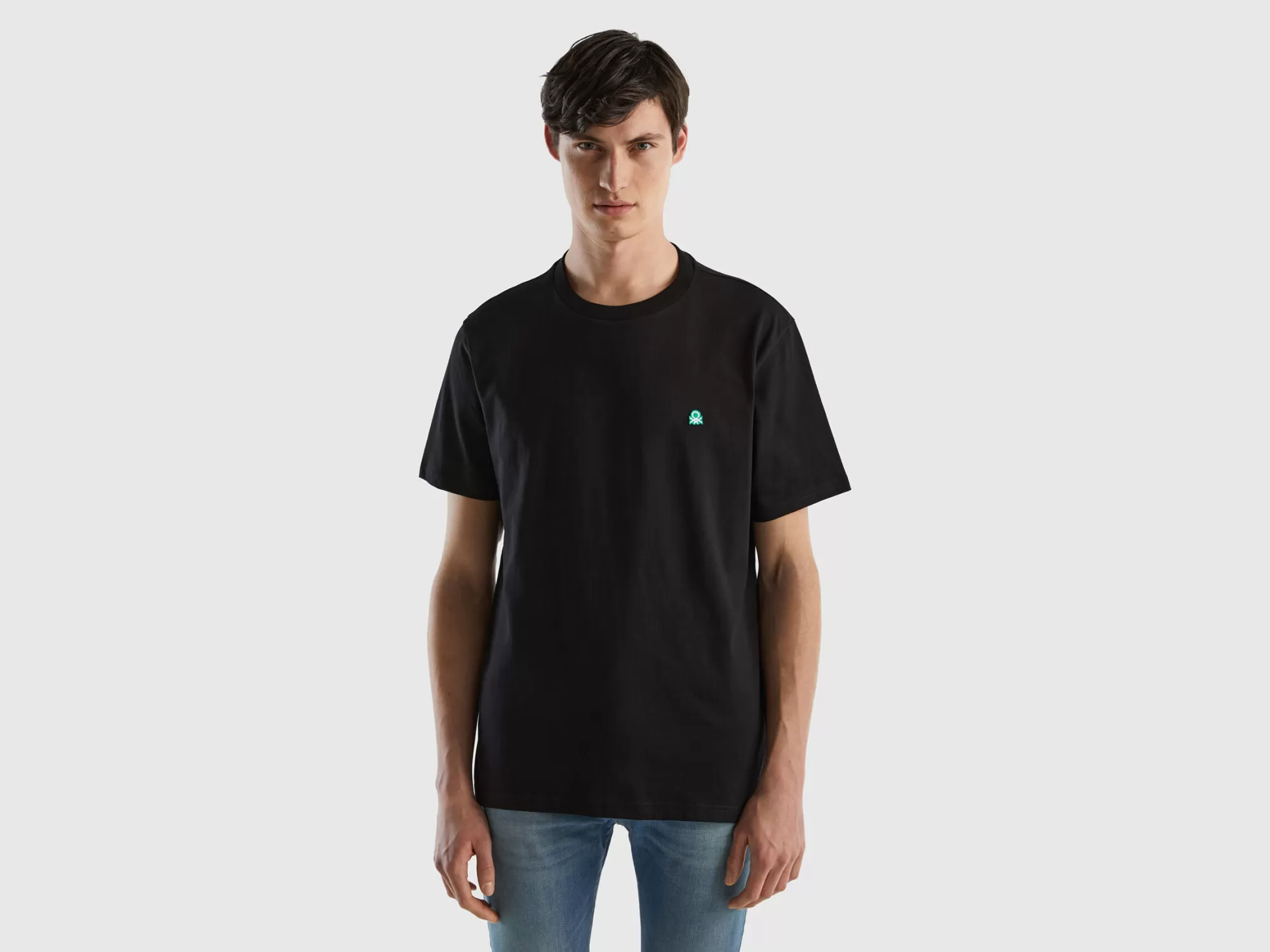 Benetton Camiseta Basica De 100 % Algodón Organico-Hombre Camisetas