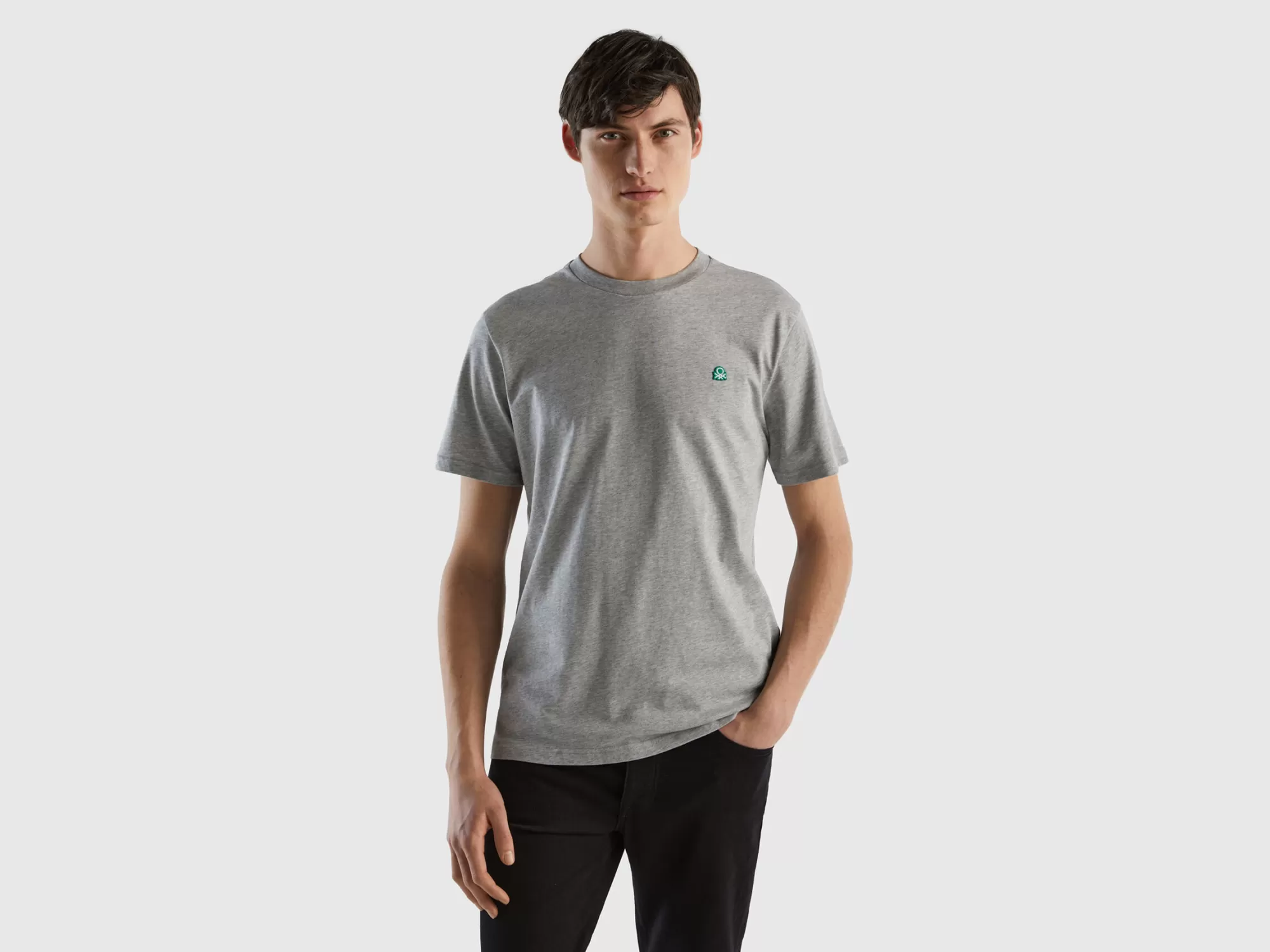 Benetton Camiseta Basica De 100 % Algodón Organico-Hombre Camisetas