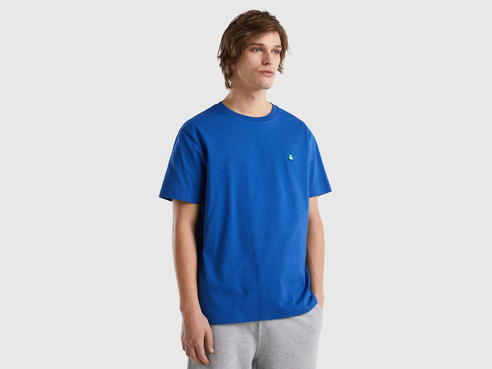 Benetton Camiseta Basica De 100 % Algodón Organico-Hombre Camisetas