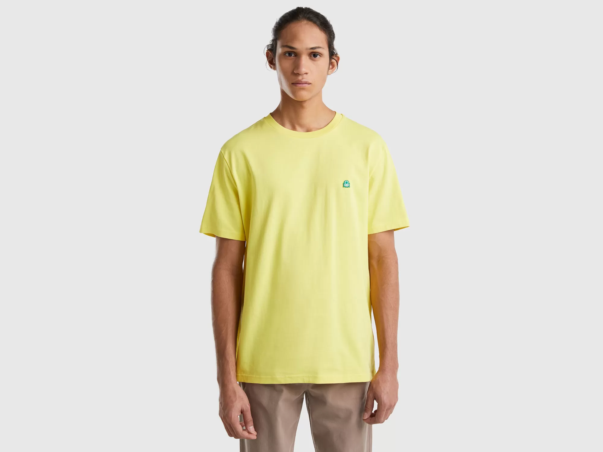 Benetton Camiseta Basica De 100 % Algodón Organico-Hombre Camisetas