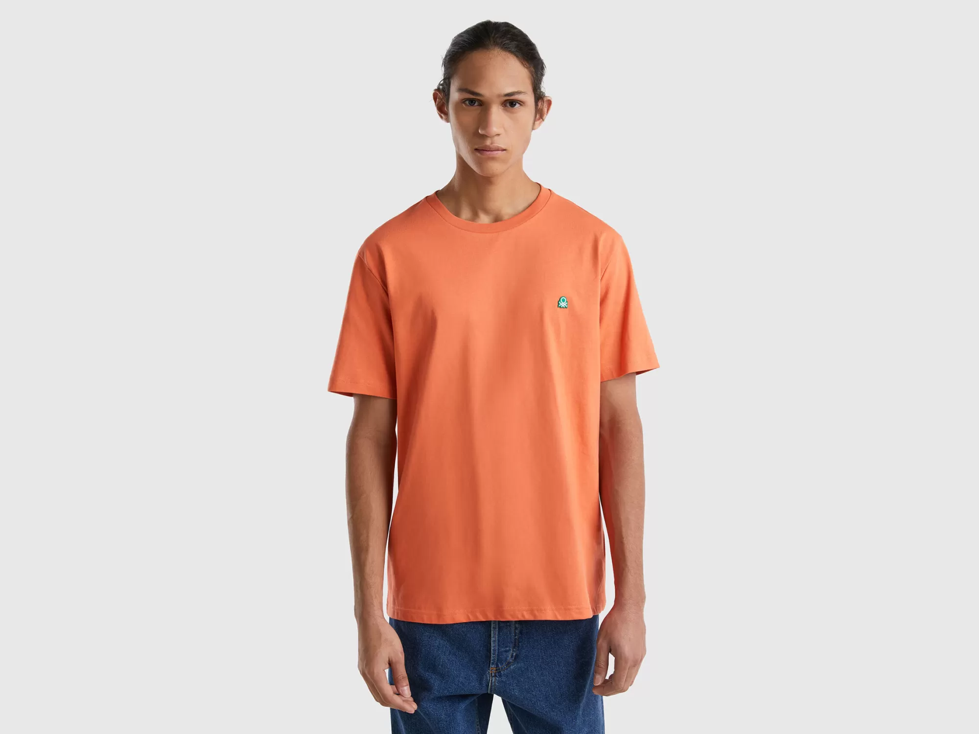 Benetton Camiseta Basica De 100 % Algodón Organico-Hombre Camisetas