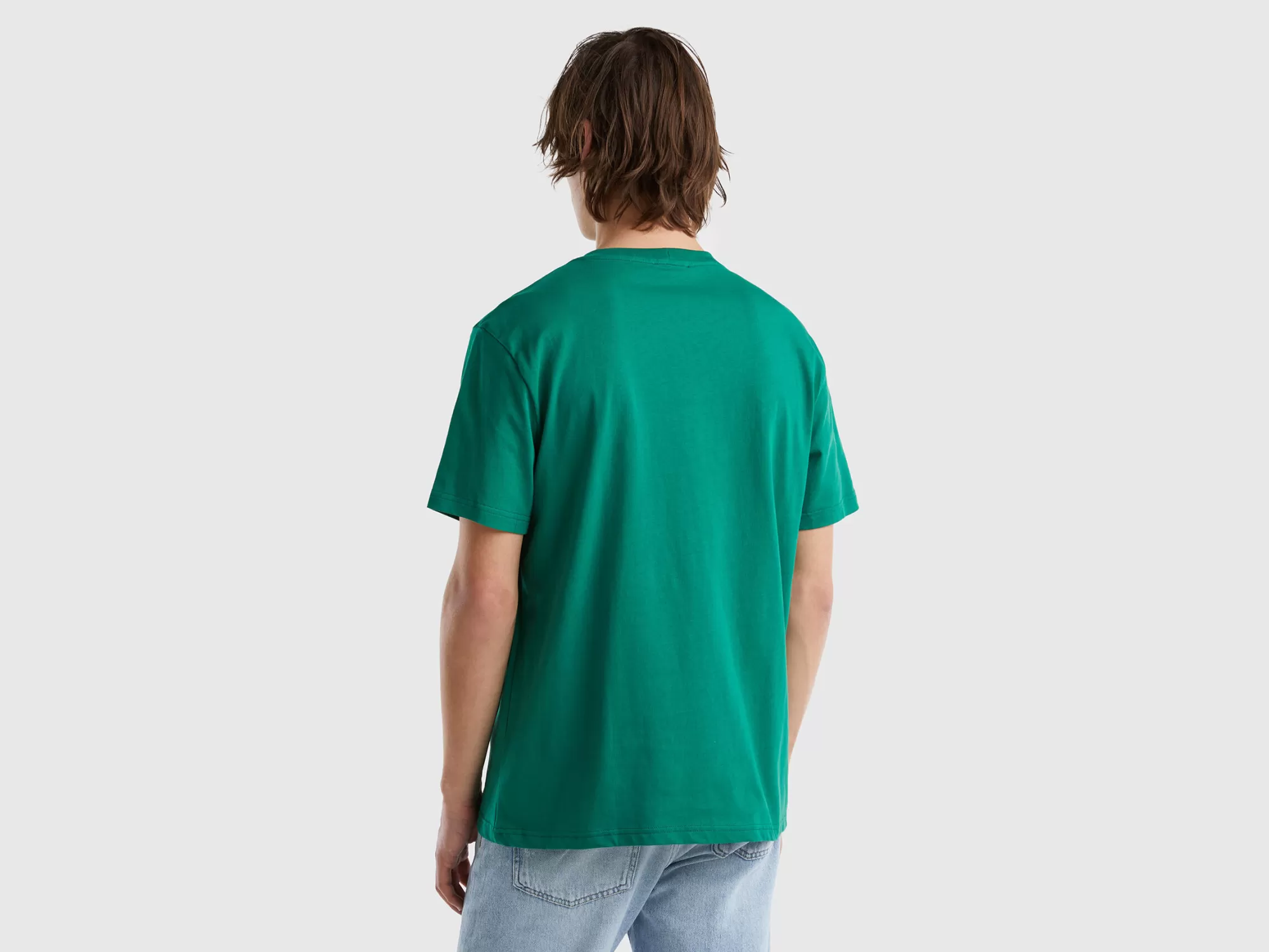 Benetton Camiseta Basica De 100 % Algodón Organico-Hombre Camisetas