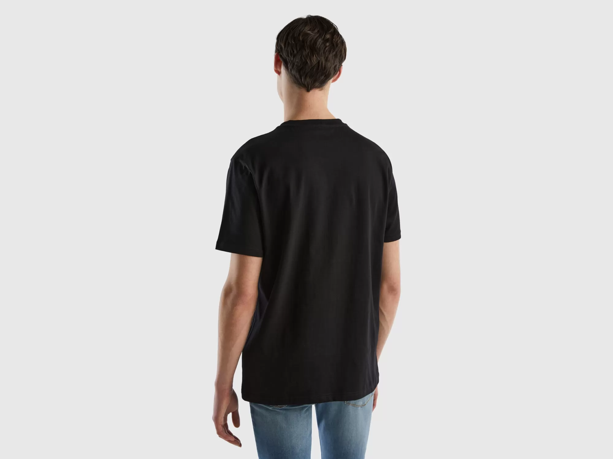 Benetton Camiseta Basica De 100 % Algodón Organico-Hombre Camisetas