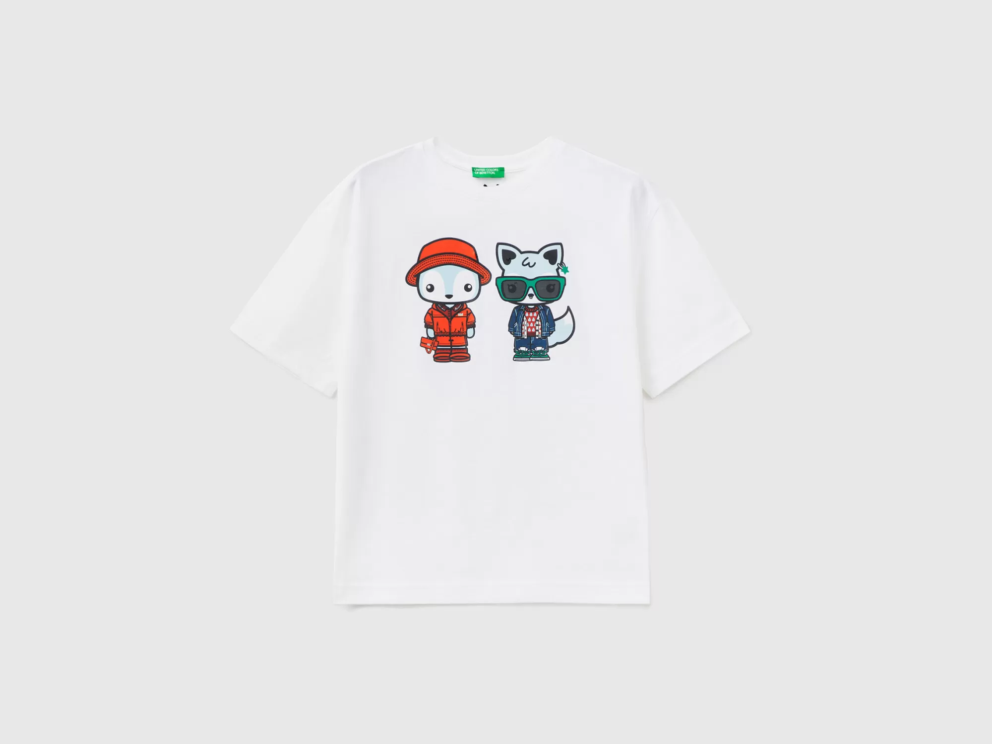 Benetton Camiseta Blanca Be Family-Niños Camisetas Y Camisas