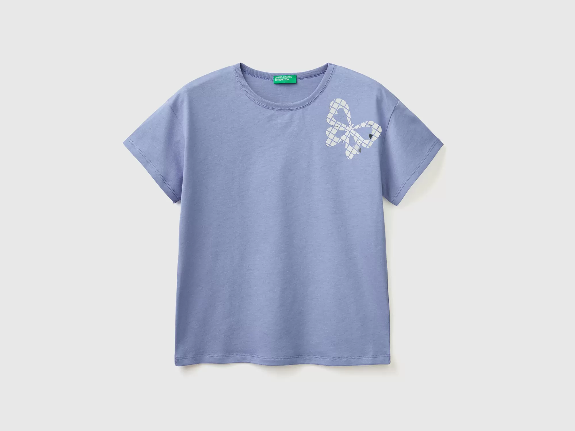 Benetton Camiseta Boxy Fit Con Aplicacion-Niños Camisetas Y Camisas