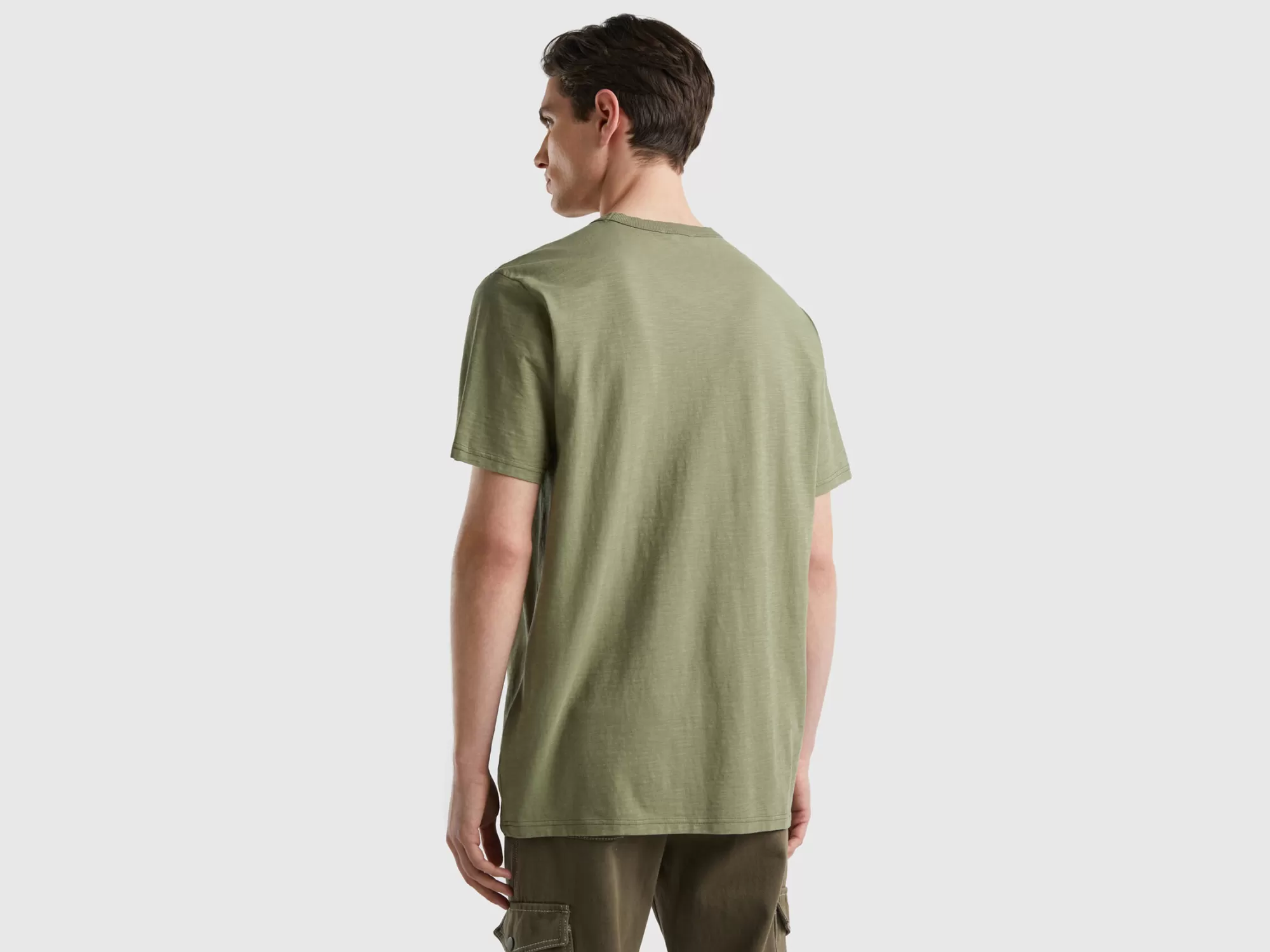 Benetton Camiseta Con Bolsillo Estampado-Hombre Camisetas