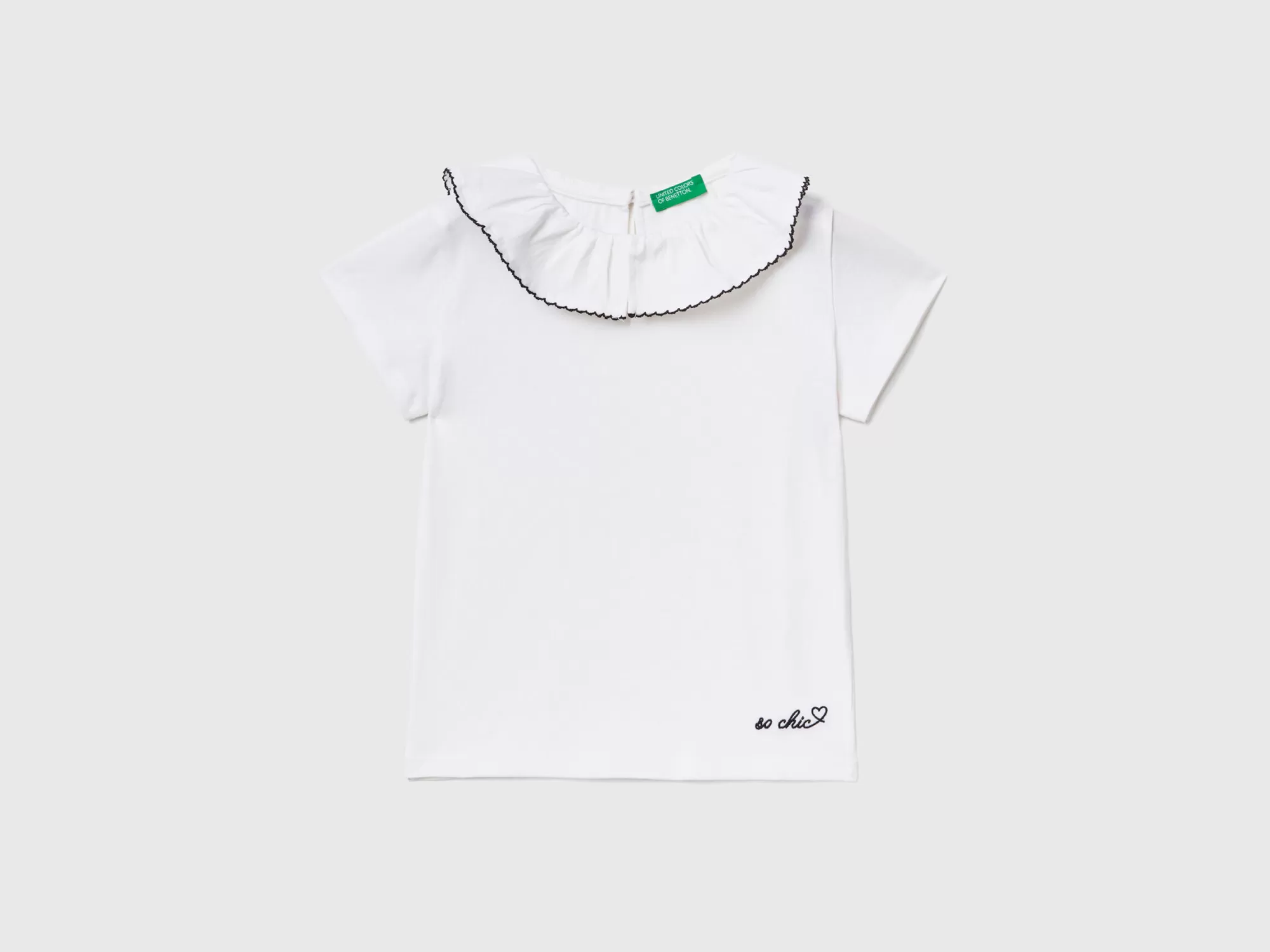 Benetton Camiseta Con Cuello De Volantes-Niños Camisetas Y Camisas