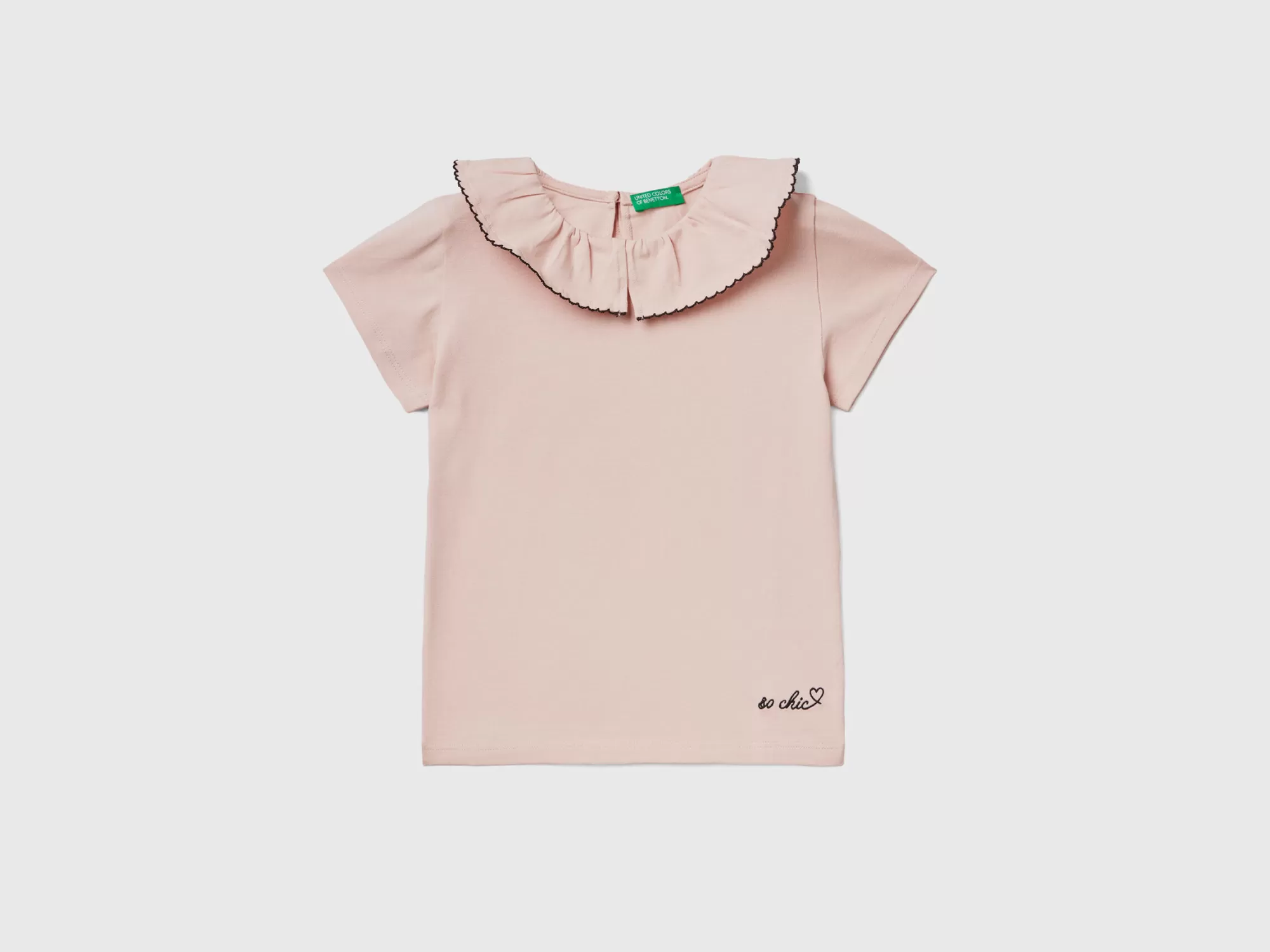 Benetton Camiseta Con Cuello De Volantes-Niños Camisetas Y Camisas