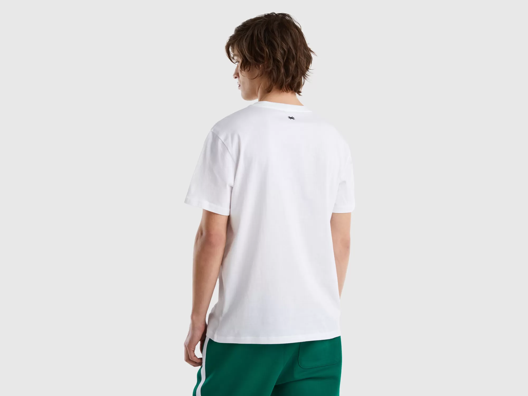 Benetton Camiseta Con Eslogan Bordado-Hombre Camisetas