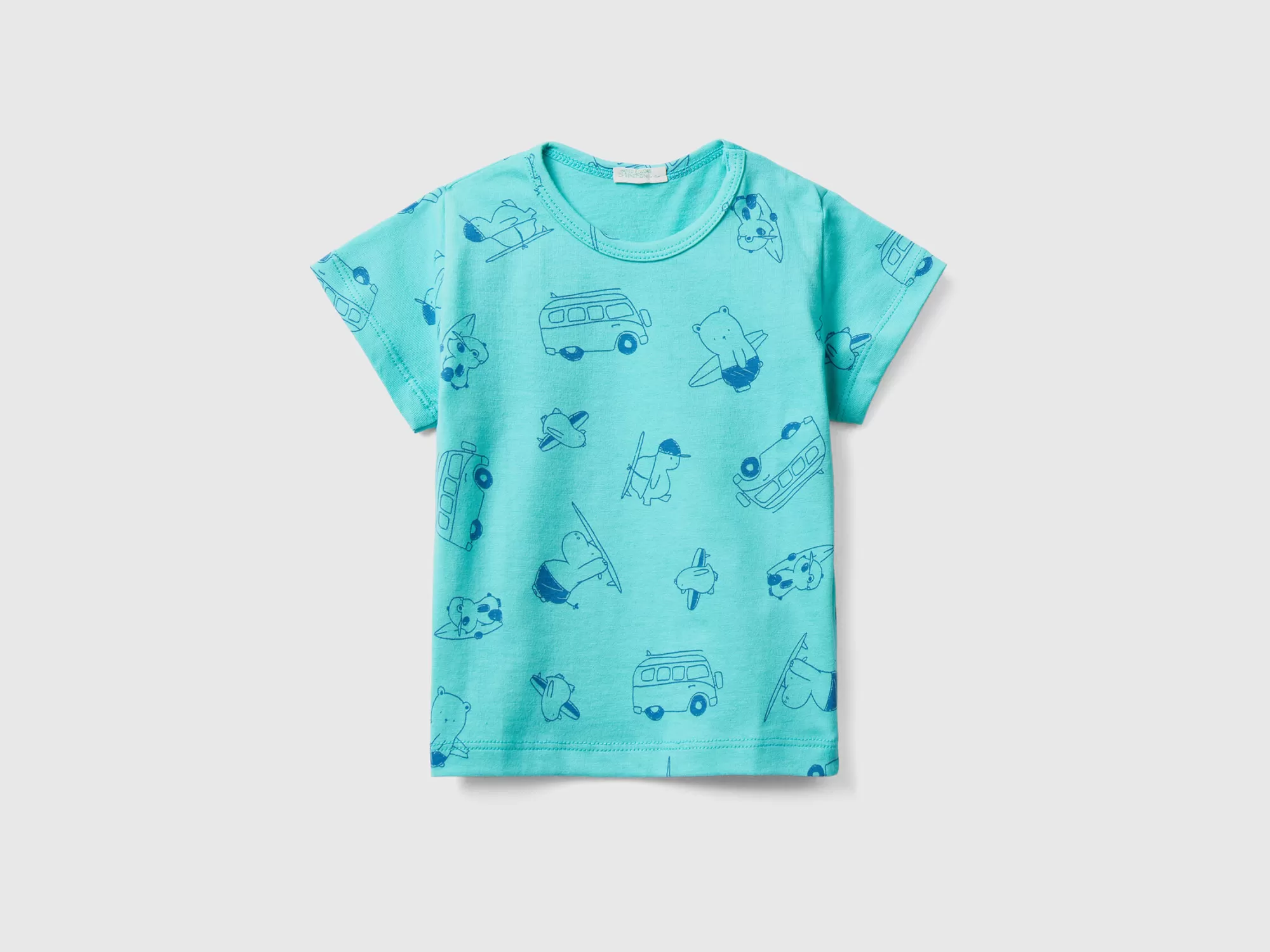 Benetton Camiseta Con Estampado-Niños Sudaderas Y Camisetas