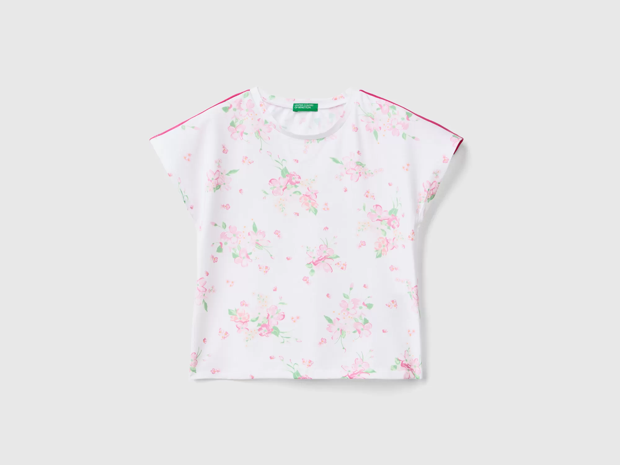 Benetton Camiseta Con Estampado De Flores-Niños Camisetas Y Camisas