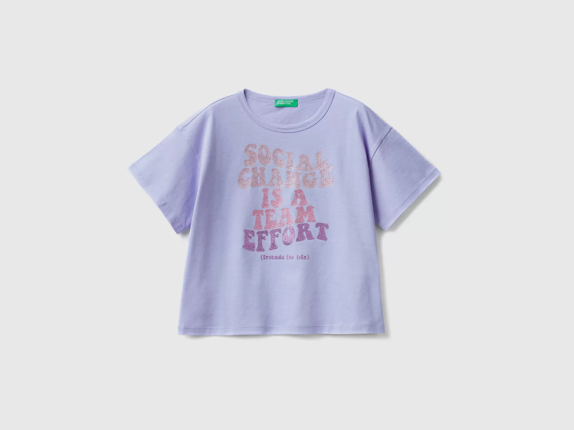 Benetton Camiseta Con Estampado De Glitter-Niños Camisetas Y Camisas