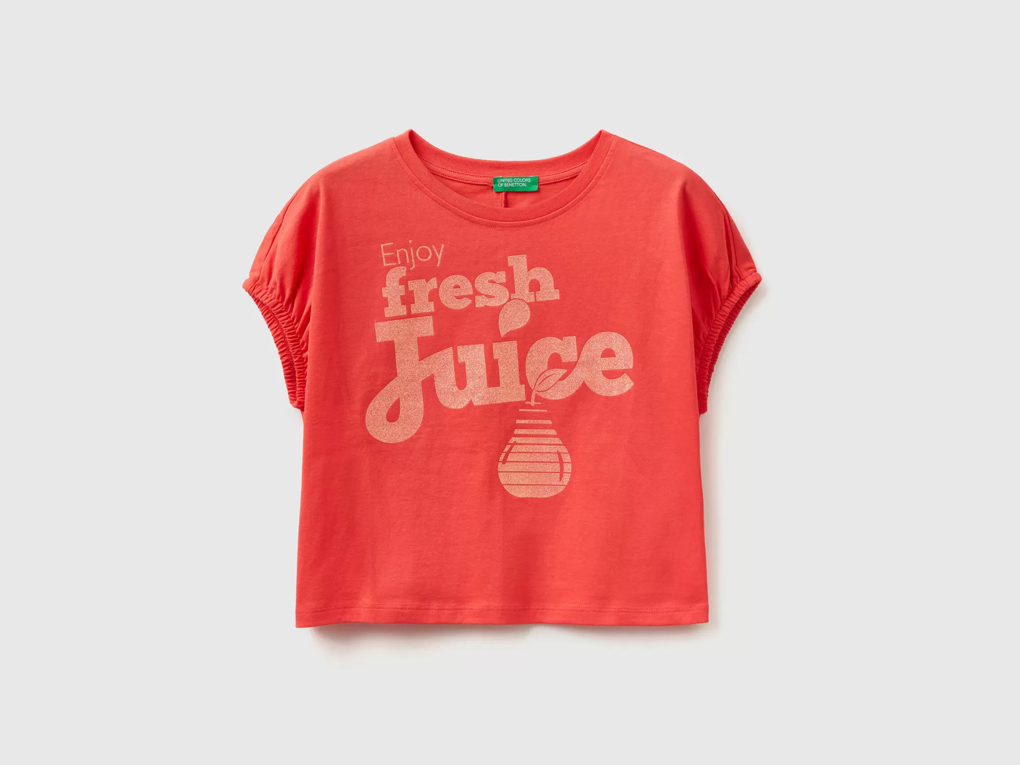 Benetton Camiseta Con Estampado De Glitter De Fruta-Niños Camisetas Y Camisas