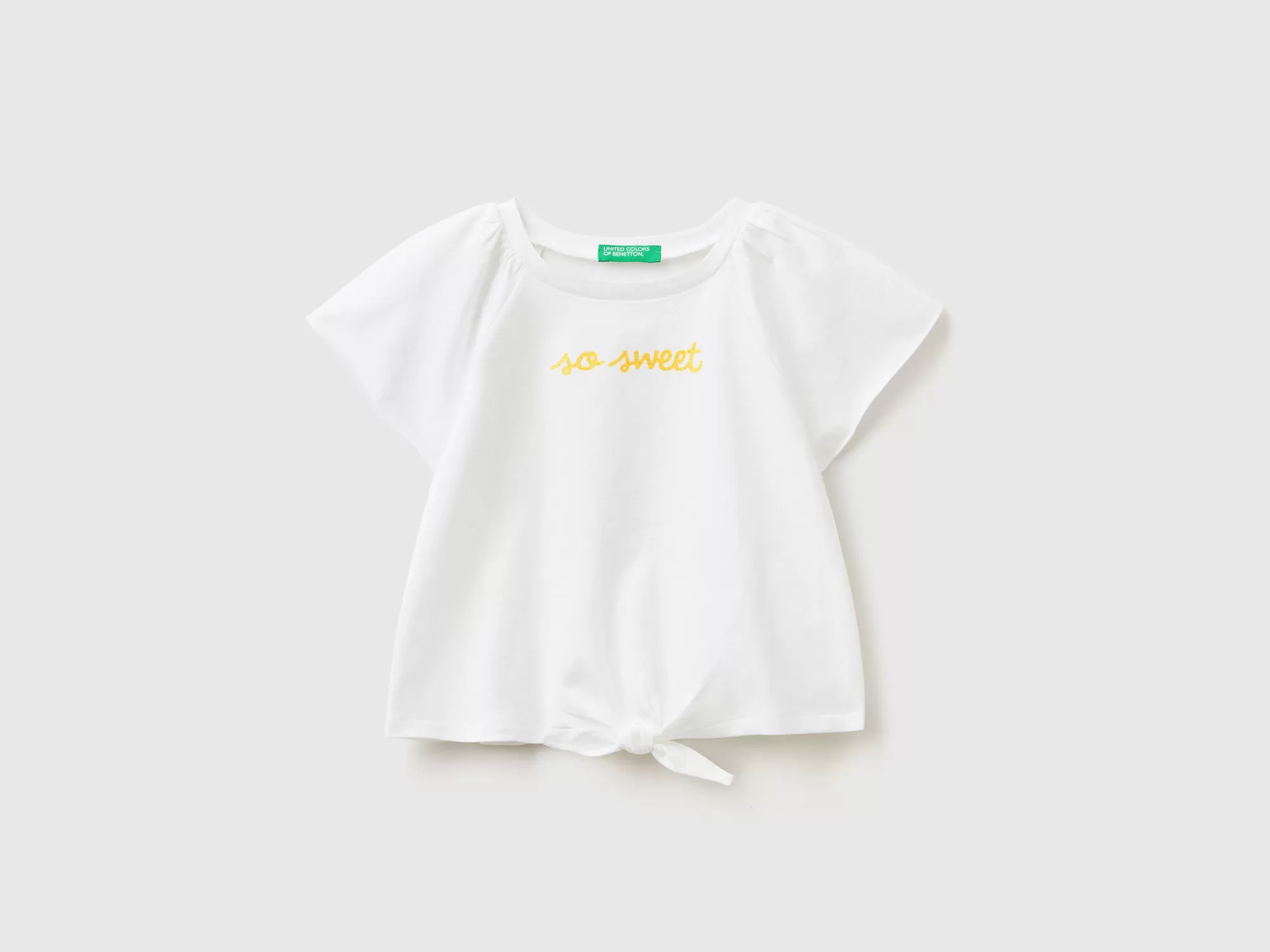 Benetton Camiseta Con Estampado De Glitter Y Nudo-Niños Camisetas Y Camisas