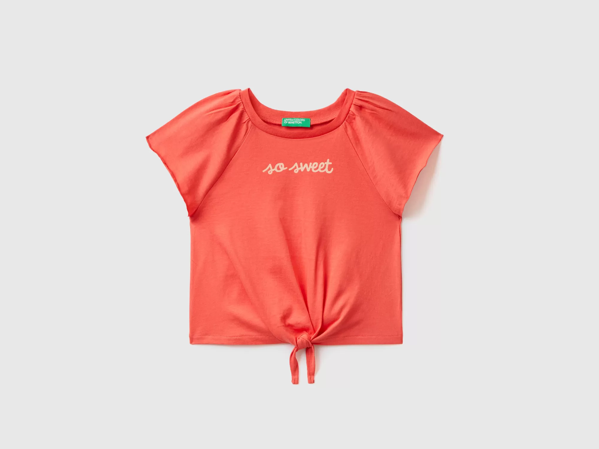 Benetton Camiseta Con Estampado De Glitter Y Nudo-Niños Camisetas Y Camisas