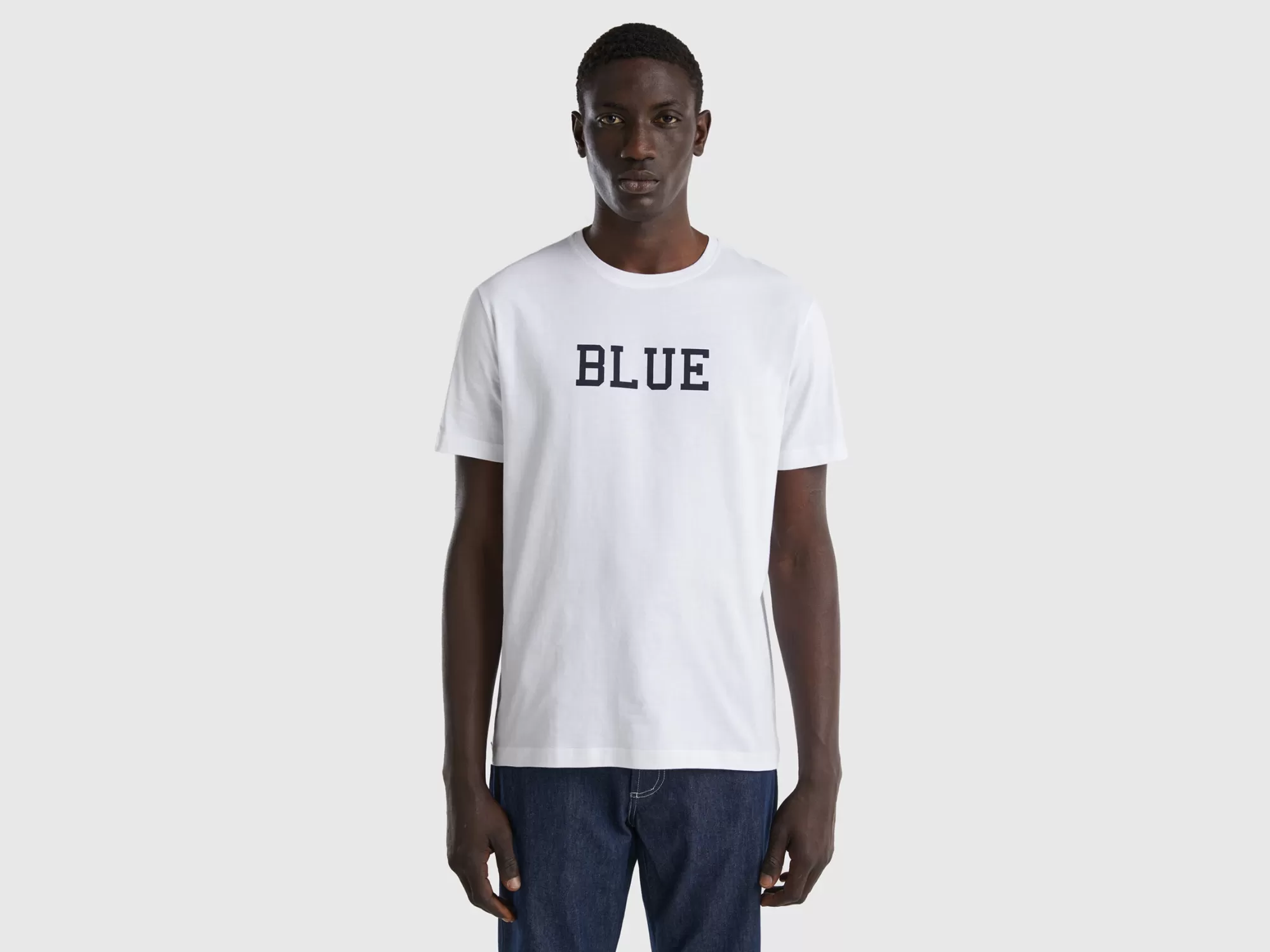 Benetton Camiseta Con Estampado De Texto-Hombre Camisetas