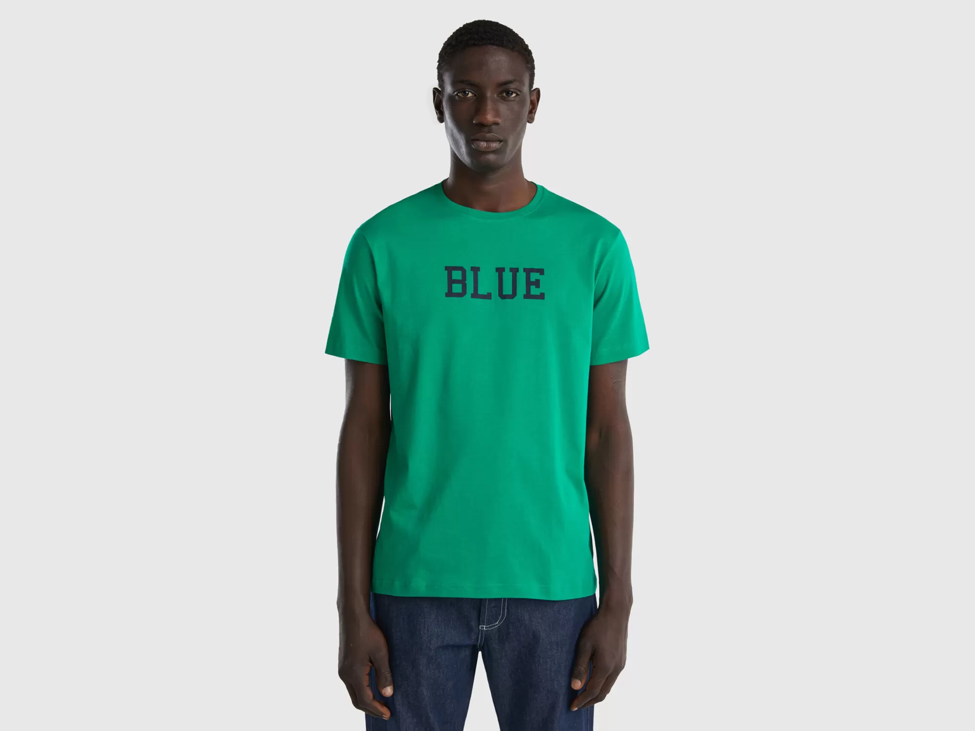 Benetton Camiseta Con Estampado De Texto-Hombre Camisetas