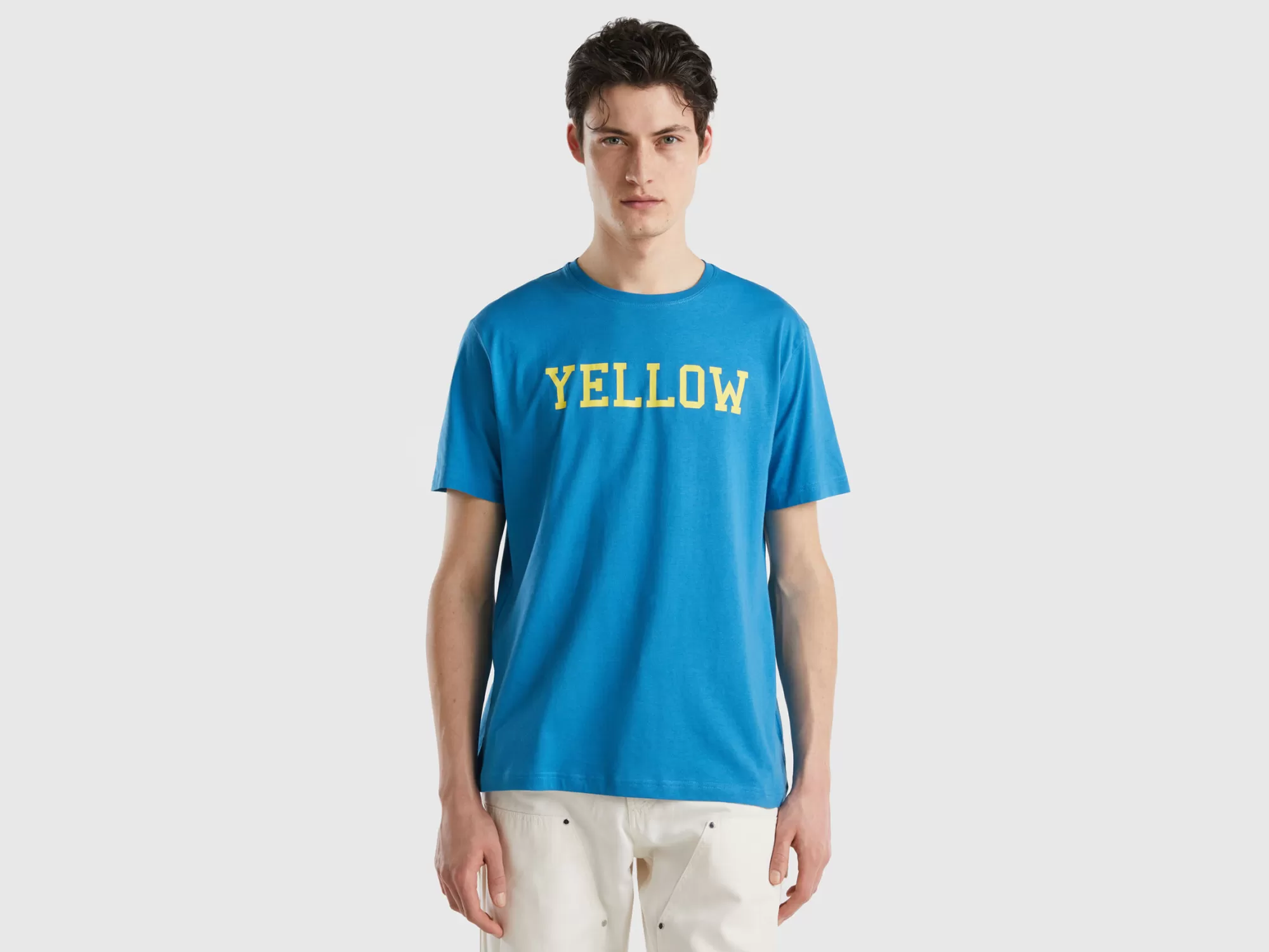 Benetton Camiseta Con Estampado De Texto-Hombre Camisetas