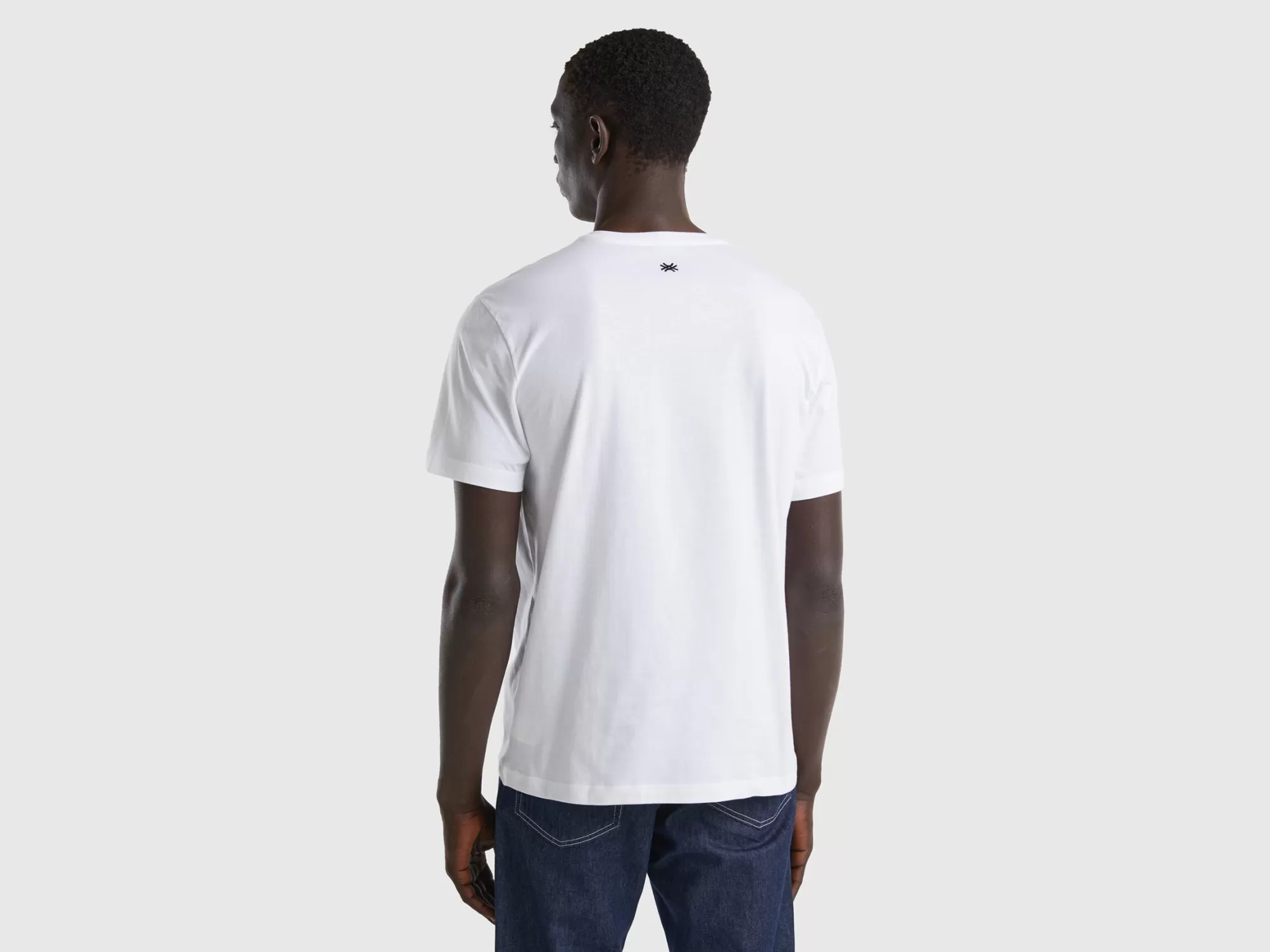 Benetton Camiseta Con Estampado De Texto-Hombre Camisetas